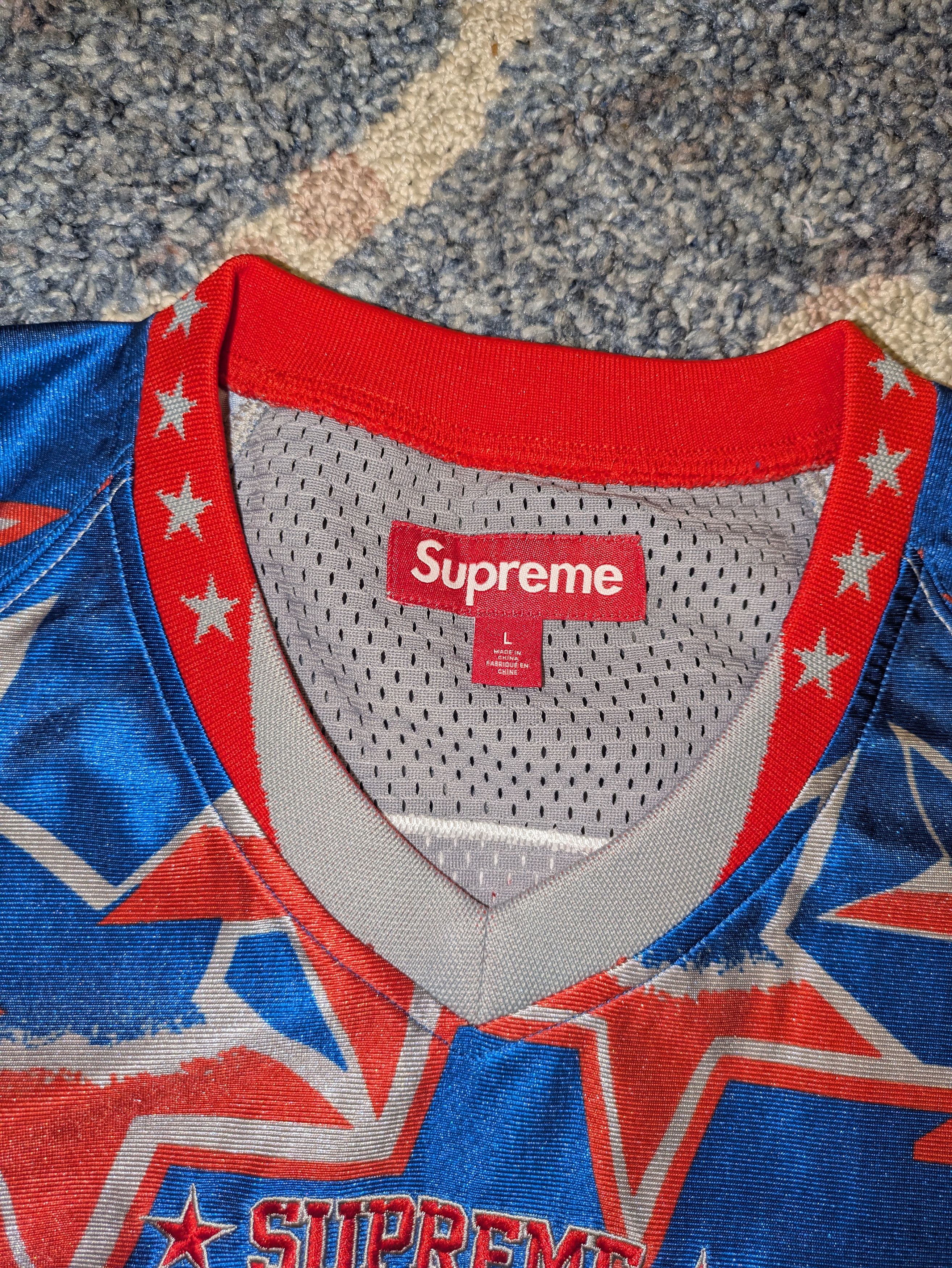 Supreme Supreme Stars Football Jersey Royal Blue Size US L / EU 52-54 / 3 - 9 Thumbnail