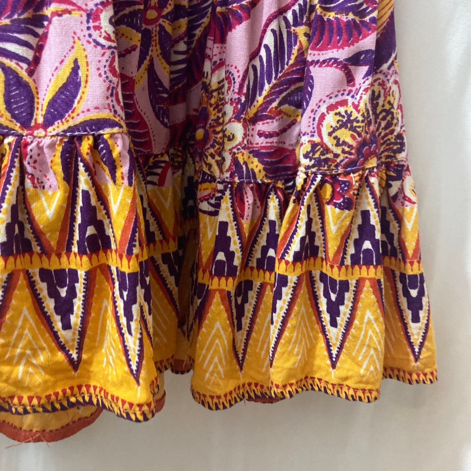 Other Lola P. Pink Orange Purple Crossover VNeck Sleeveless Dress Size S / US 4 / IT 40 - 7 Thumbnail