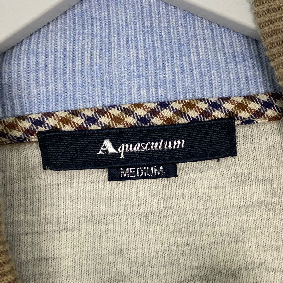 Vintage Vintage Aquascutum Quater Zipper Sweatshirt Brown Size US L / EU 52-54 / 3 - 7 Thumbnail