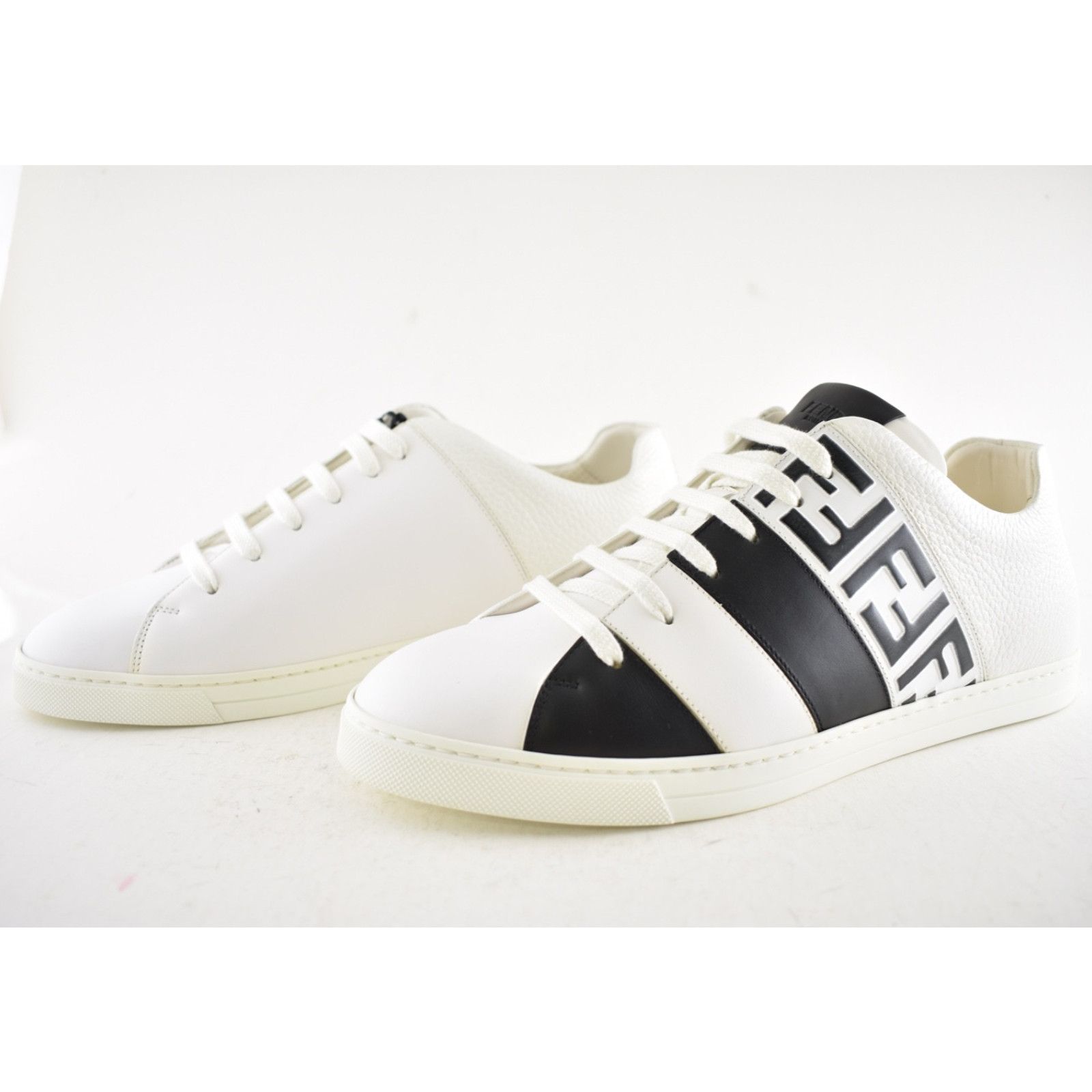 Fendi Fendi Mens Black White FF Monogram Low Trainer Sneaker US 10 Size US 10 / EU 43 - 12 Thumbnail