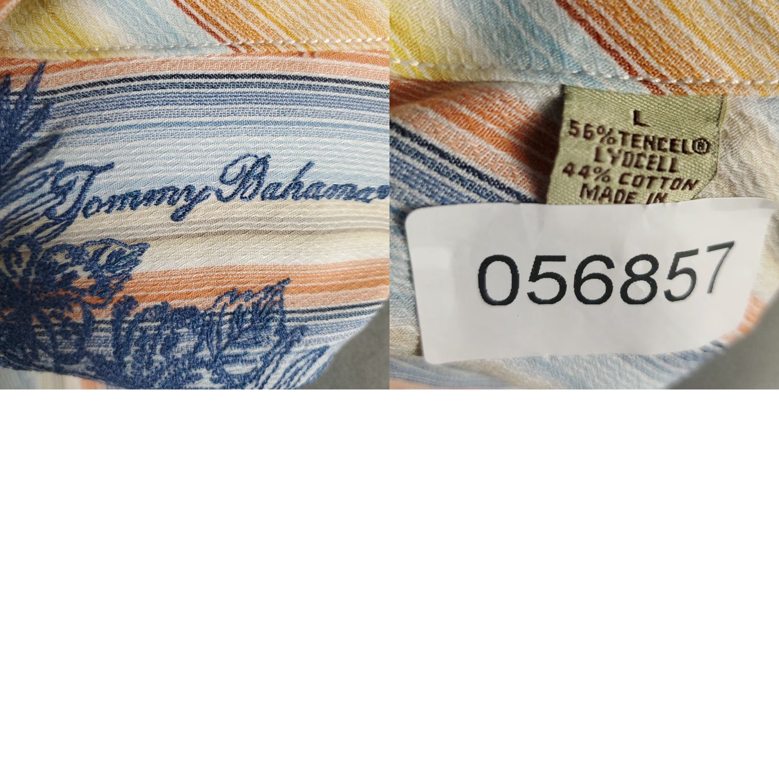 Tommy Bahama VINTAGE Tommy Bahama Shirt Mens Large Blue Striped Lyocell Button-Up Long Sleeve - Men's Casual Formal Resort Size US L / EU 52-54 / 3 - 8 Thumbnail