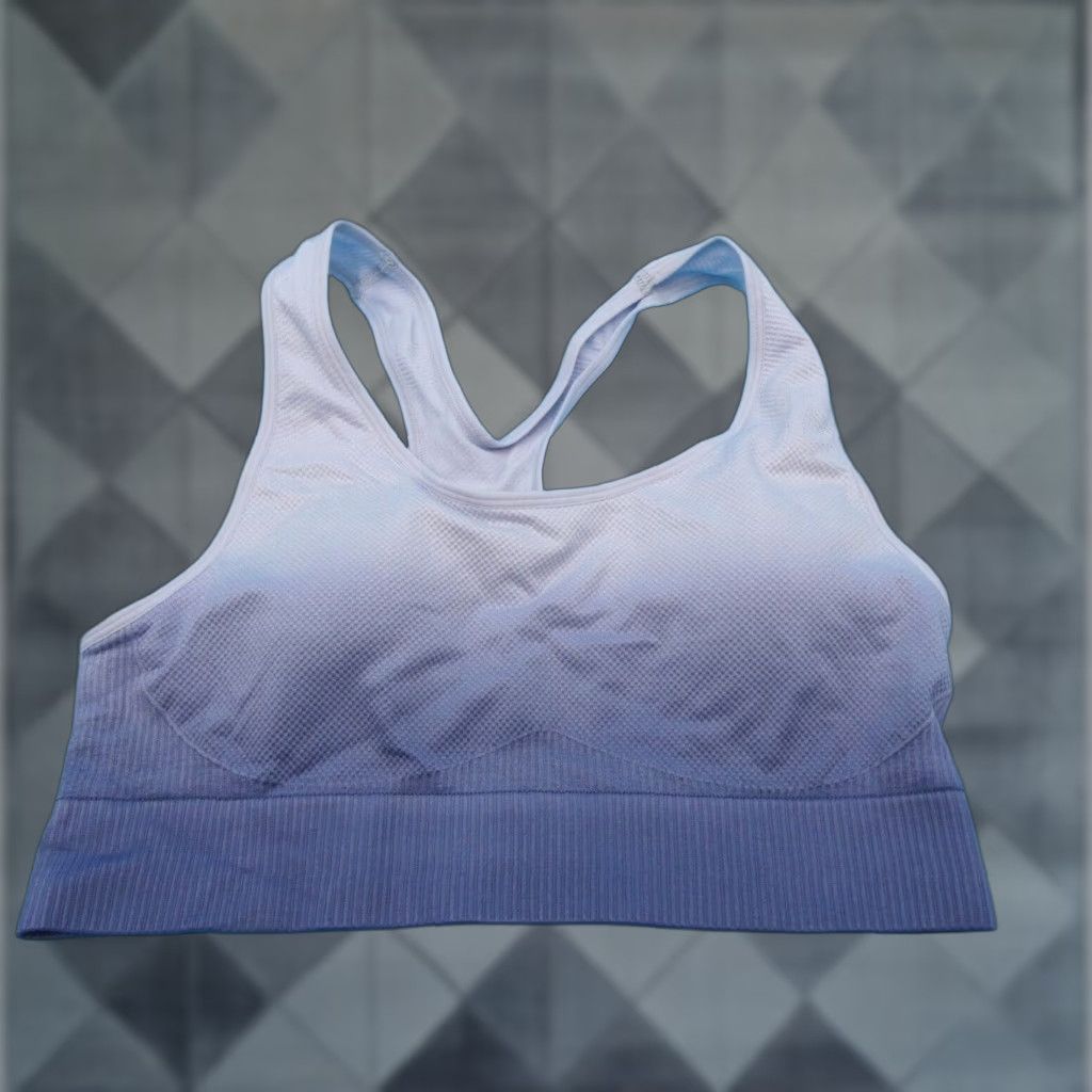 Victorias Secret Vintage Victoria's Secret Sports Bra Large Blue Padded Wireless Racerback Activewear Womens