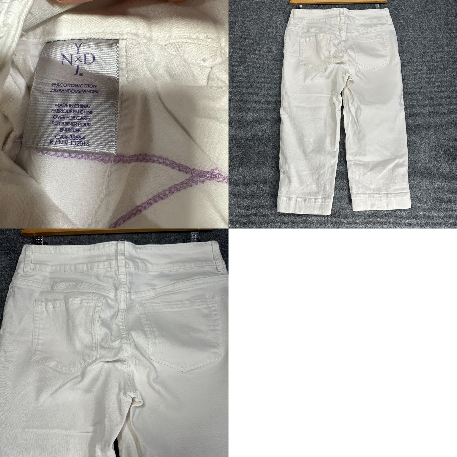 NYDJ NYDJ Womens Size 6 White Cotton Blend Stretch Crop Button Jeans Size 28" / US 6 / IT 42 - 8 Thumbnail