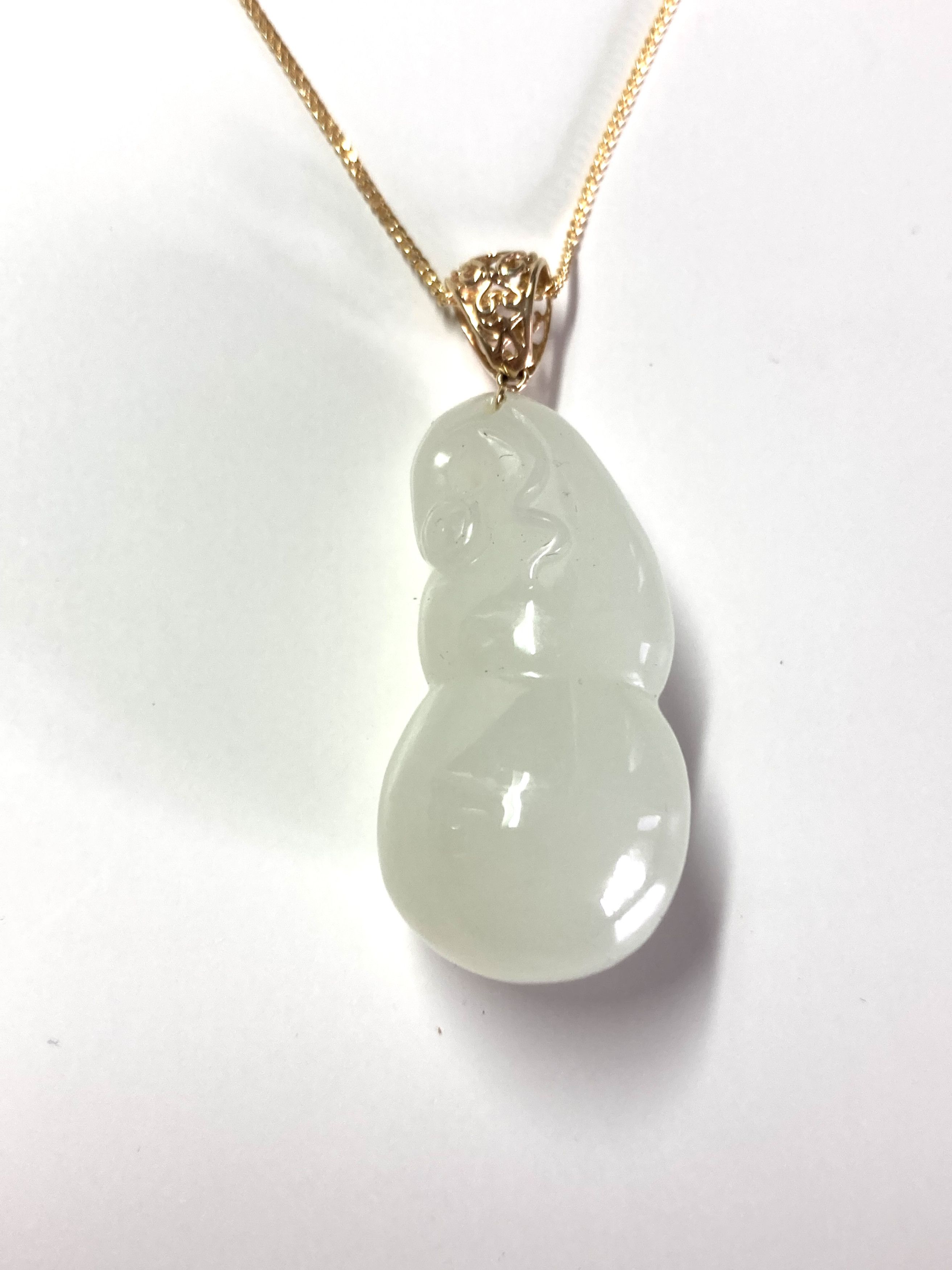 Other 60014 Certified Jadeite jade White Hetian Gourd pendant Size ONE SIZE - 1 Thumbnail