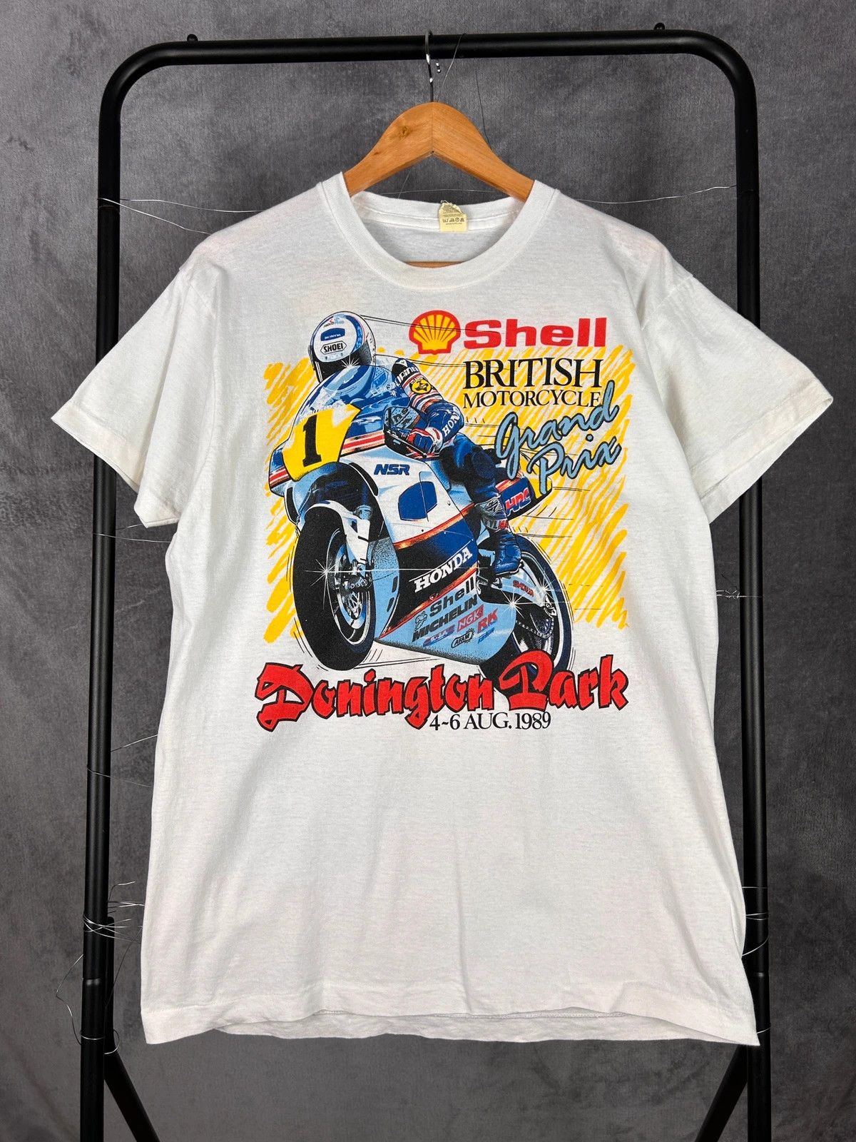 Vintage British Grand Prix Donington Park racing tee from 1989 Size US XL / EU 56 / 4 - 1 Thumbnail