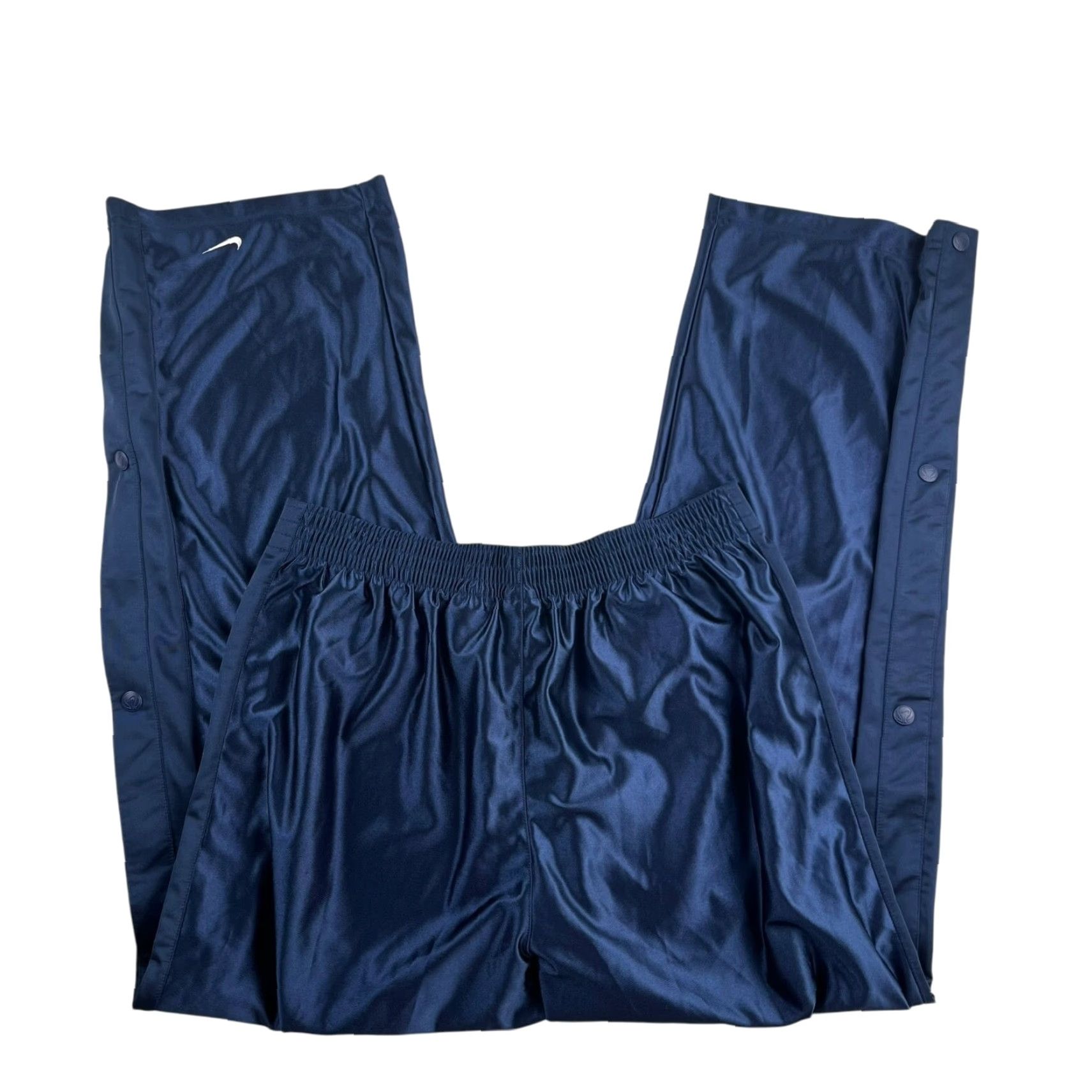 Nike VINTAGE Nike Men’s Track Pants - Pants - XL - Blue - Tear Away - Snap - Basketball Warmup - 100% Polyester - Wide-Leg - Embroidered Logo - Casual Mens Size US 36 / EU 52 - 3 Thumbnail