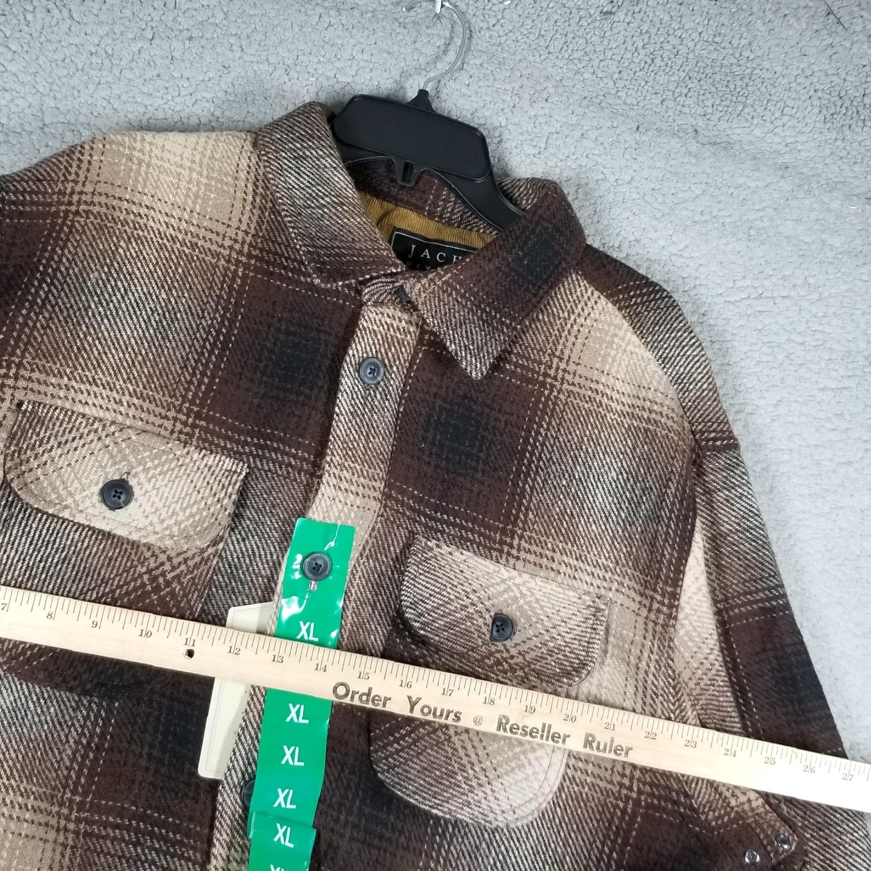Vintage JACHS New York Jacket Mens XL Brown Plaid Wool Blend Lined Shirt Jacket Shacket Size US XL / EU 56 / 4 - 5 Thumbnail