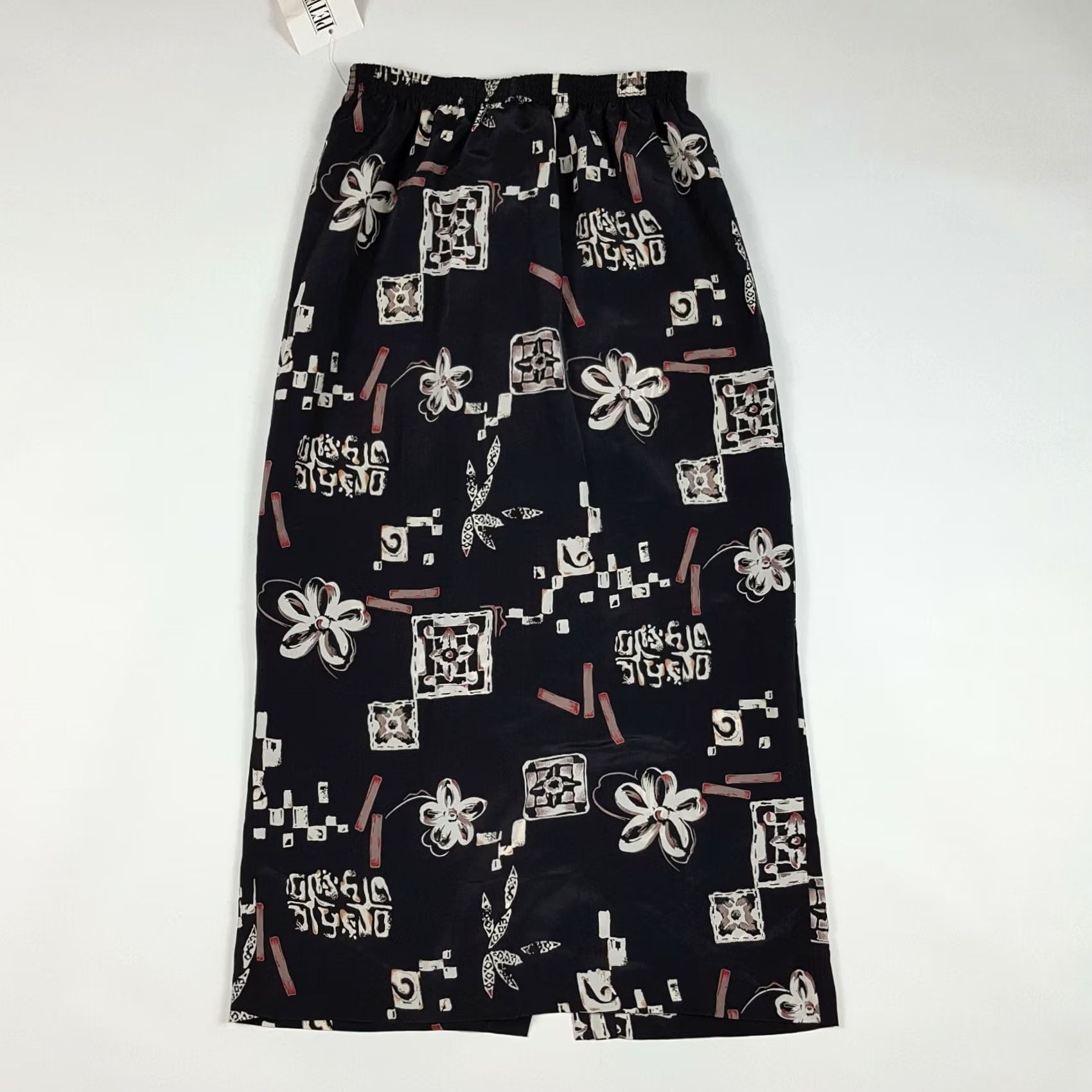 Vintage VINTAGE Black Flower Womens Size S Floral Long Straight Pencil Skirt 80s Retro Nature Skirt Mens Womens Size 28" / US 6 / IT 42 - 3 Thumbnail