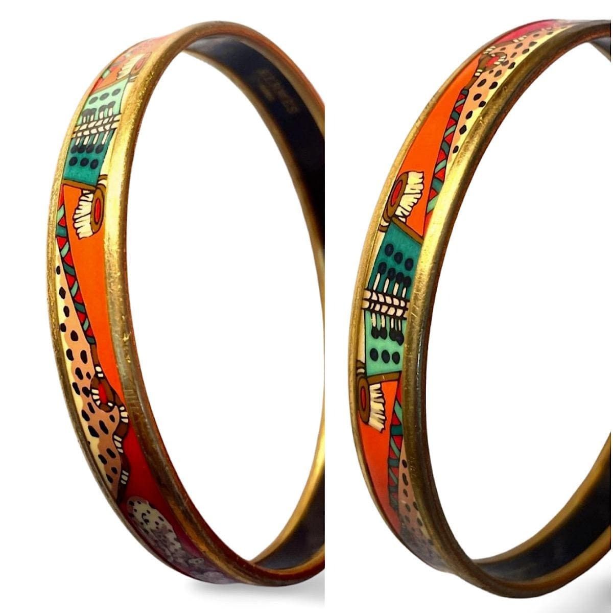 Hermes Vintage Hermes golden enamel bangle, panther Size ONE SIZE - 5 Thumbnail