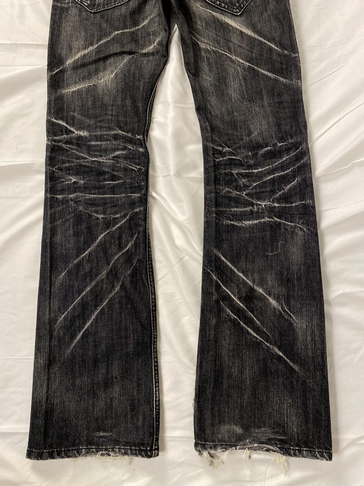 Japanese Brand Semantic Design Studded Skull Flared Washed Denim Jeans Size US 31 - 7 Thumbnail
