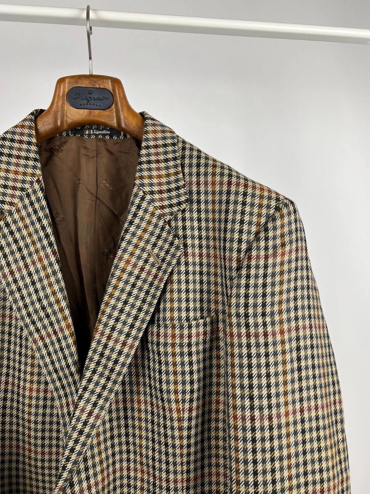 DAKS Daks London Signature Check Multicolor Tweed Blazer Jacket Size 44L - 6 Thumbnail