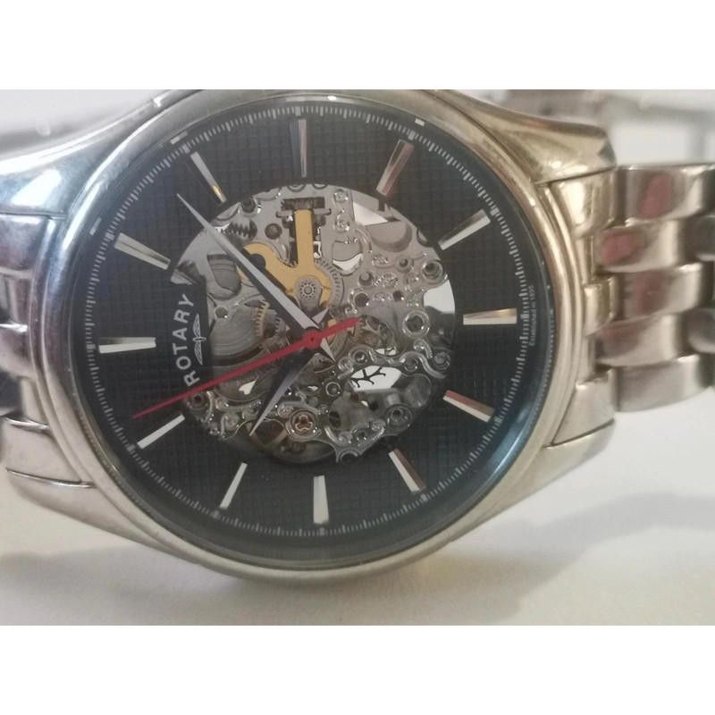 Designer Rotary men's black dial stainless steel bracelet watch Size ONE SIZE - 6 Thumbnail