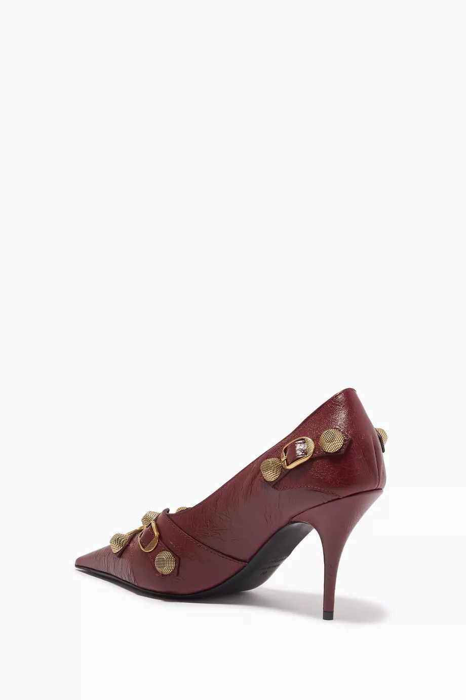 Balenciaga o1y0625 Spike Heel Pumps in Burgundy Size US 8 / IT 38 - 3 Thumbnail