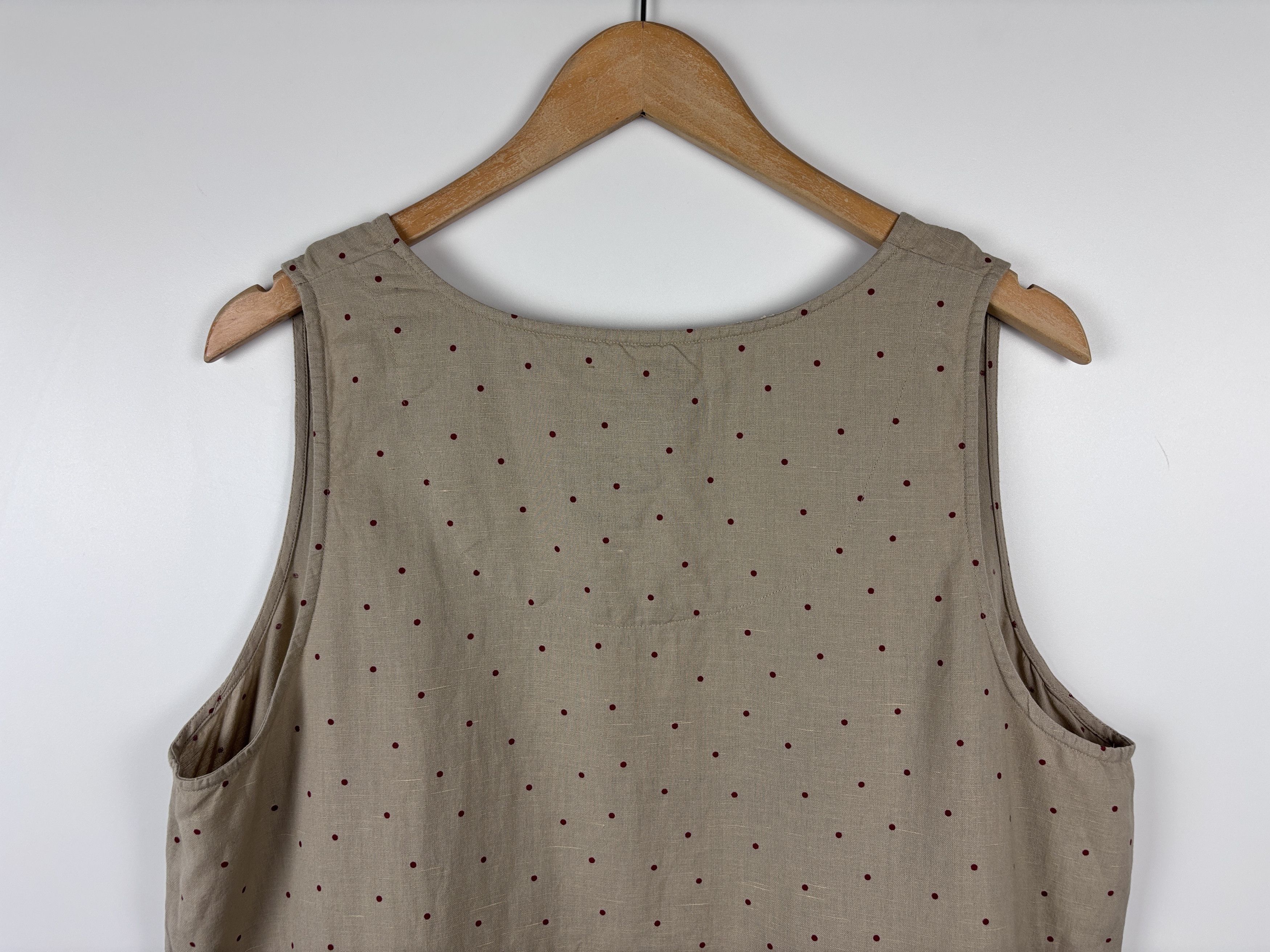 Gudrun Sjoden Gudrun Sjoden Polka Dot Linen Tunic Dress Beige Size XL Size XL / US 12-14 / IT 48-50 - 7 Thumbnail