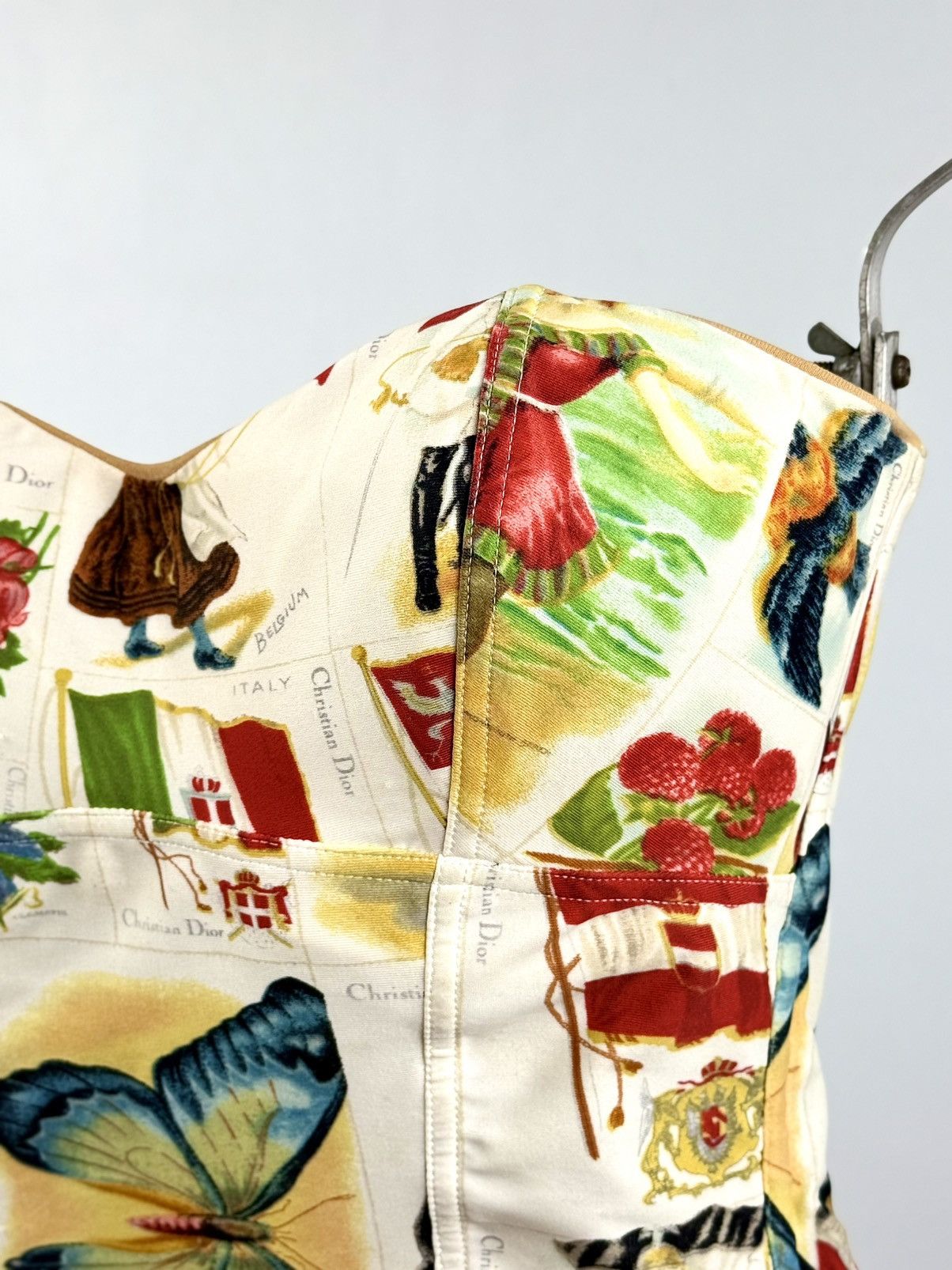 Dior Dior - John Galliano - SS/02 - Stamp Print - Bustier Corset Size XS / US 0-2 / IT 36-38 - 7 Thumbnail