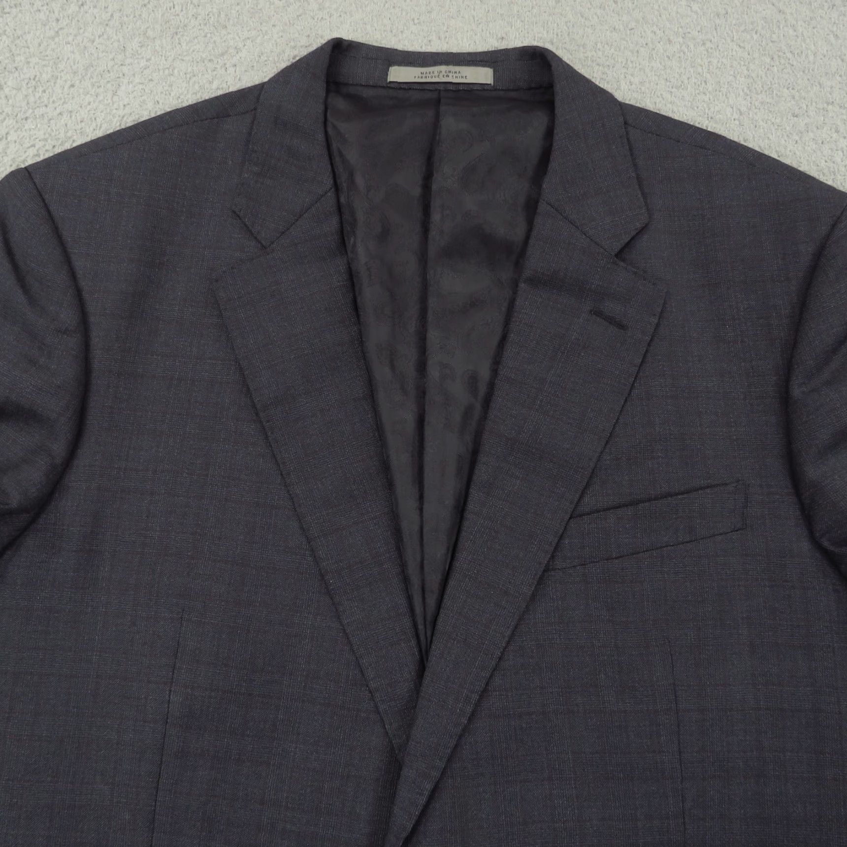 Vintage Reda Blazer Men 44R Navy Plaid Travel Wool Paisley Liner Sport Coat Jacket Check Size 44R - 4 Thumbnail