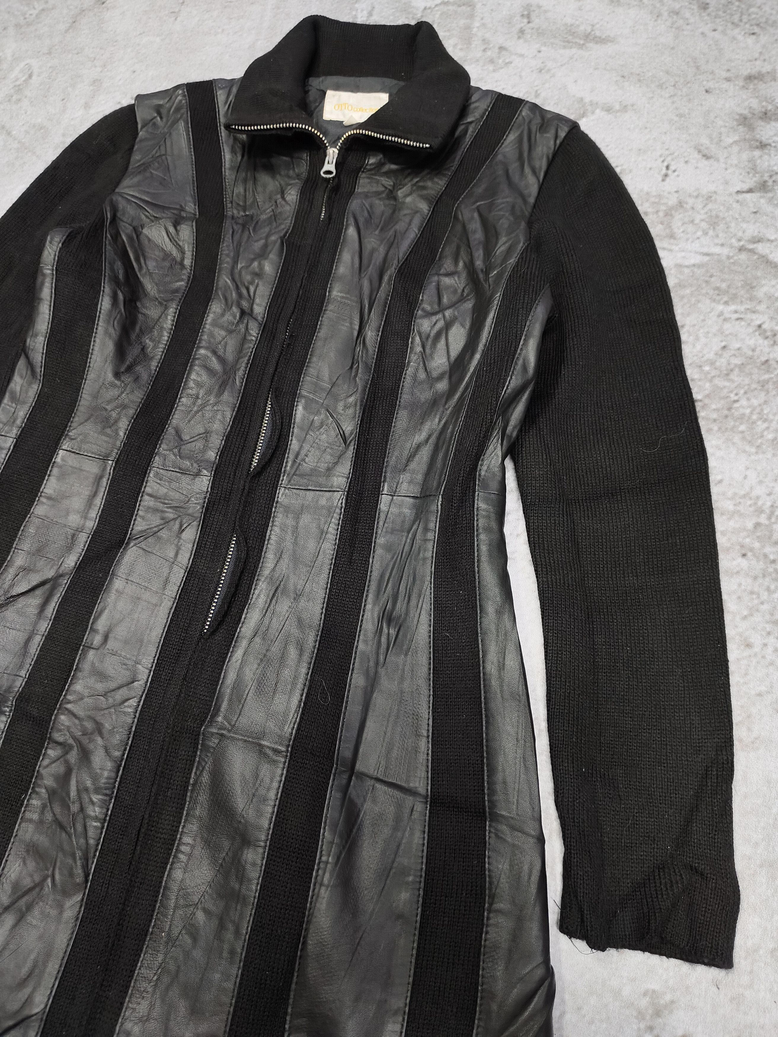 Otto 90s OTTO Collection- Hybrid Panel Lamb Leather Knit Coats Size M / US 6-8 / IT 42-44 - 6 Thumbnail