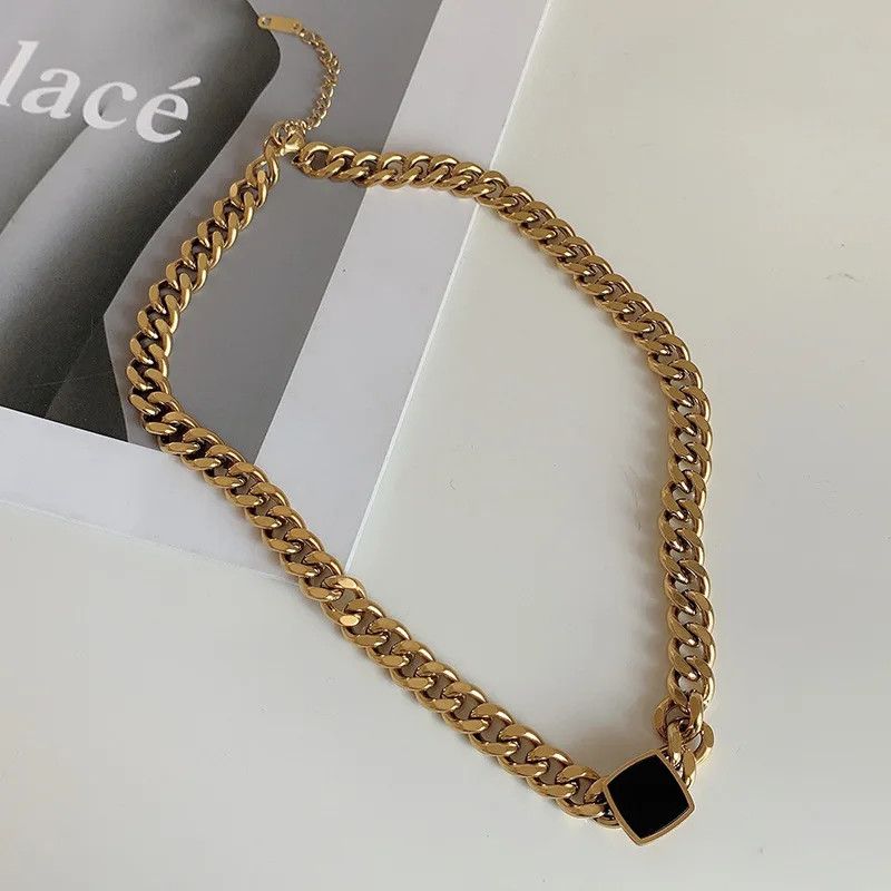 Jewelry × Vintage heart-shaped black stone necklace Size ONE SIZE - 4 Thumbnail