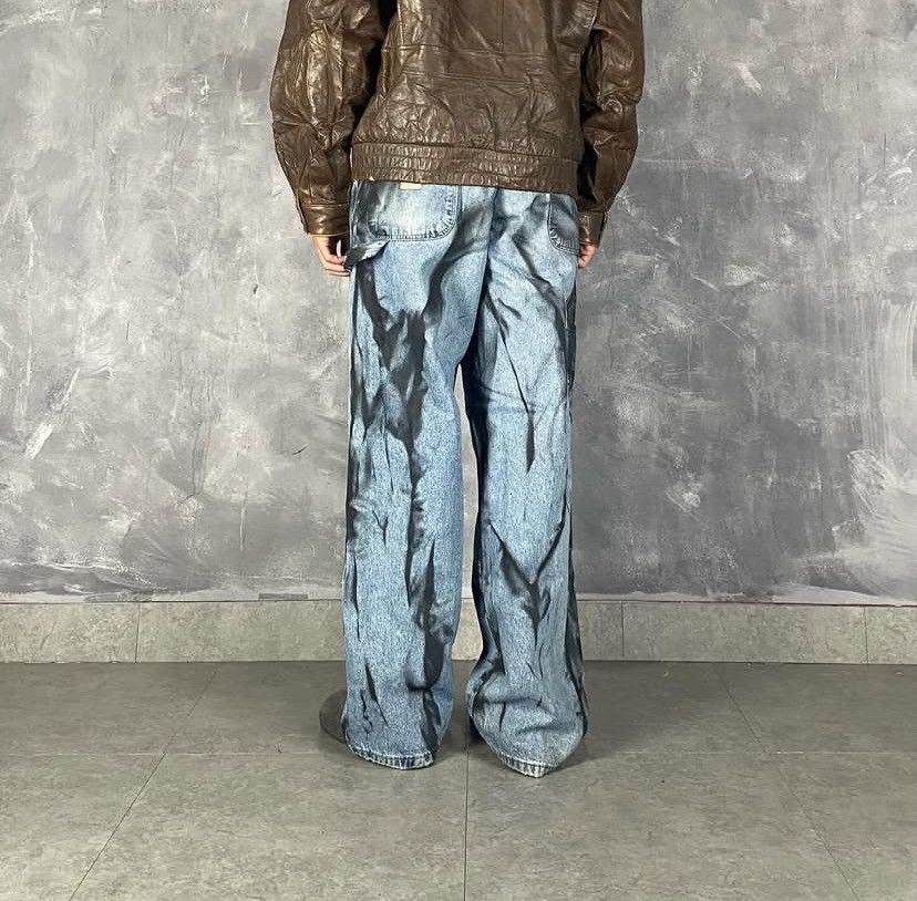 Wrangler Wrangler Y2K Painted Baggy Jeans Size US 34 / EU 50 - 8 Thumbnail