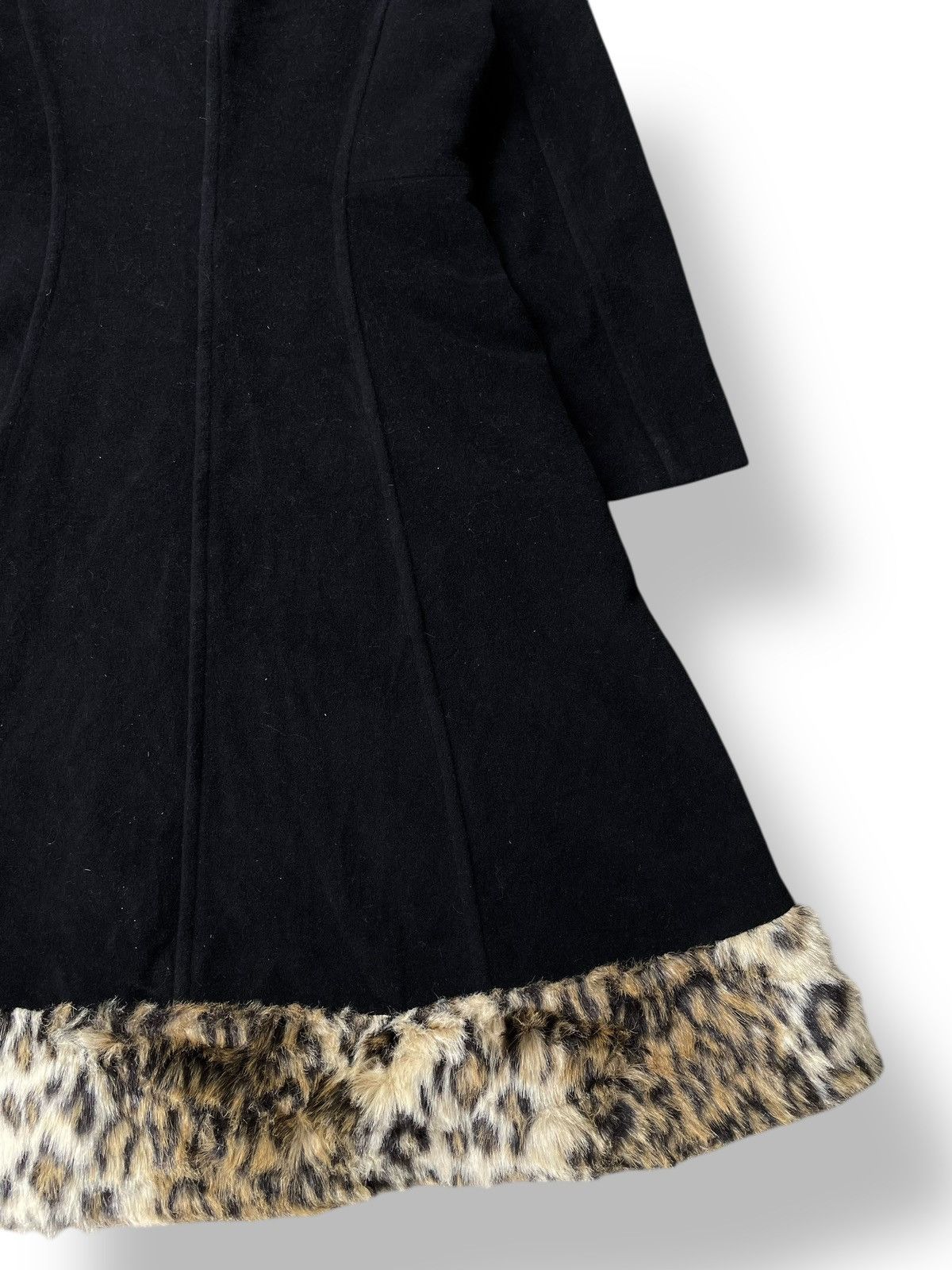 14th Addiction 🇯🇵 Machiko Jinto Leopard Fur Trench Coat Goa Gothic Punk Vkei Size S / US 4 / IT 40 - 19 Thumbnail