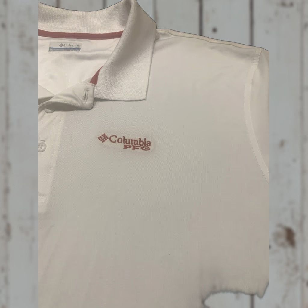 Vintage Columbia PFG Polo Shirt Mens 2XL White Red 100% Polyester Short Sleeve Collared Size US XXL / EU 58 / 5 - 1 Thumbnail