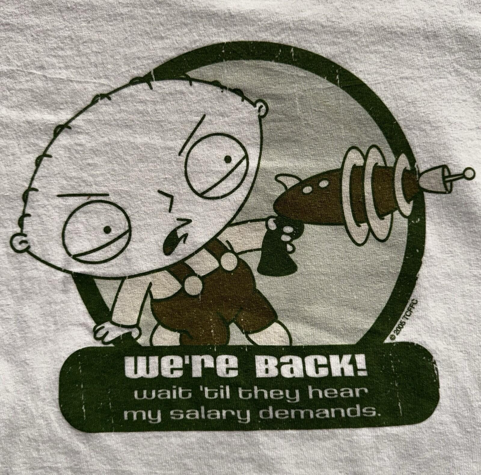 Vintage Vintage Y2K Family Guy Stewie Ray Gun We're Back T-Shirt XL Size ONE SIZE - 2 Thumbnail