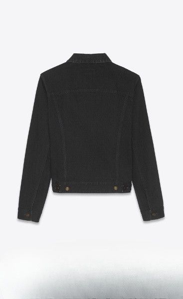 Saint Laurent Paris o1b1hav110425 Men’s Denim Jacket in Black Size US L / EU 52-54 / 3 - 2 Thumbnail
