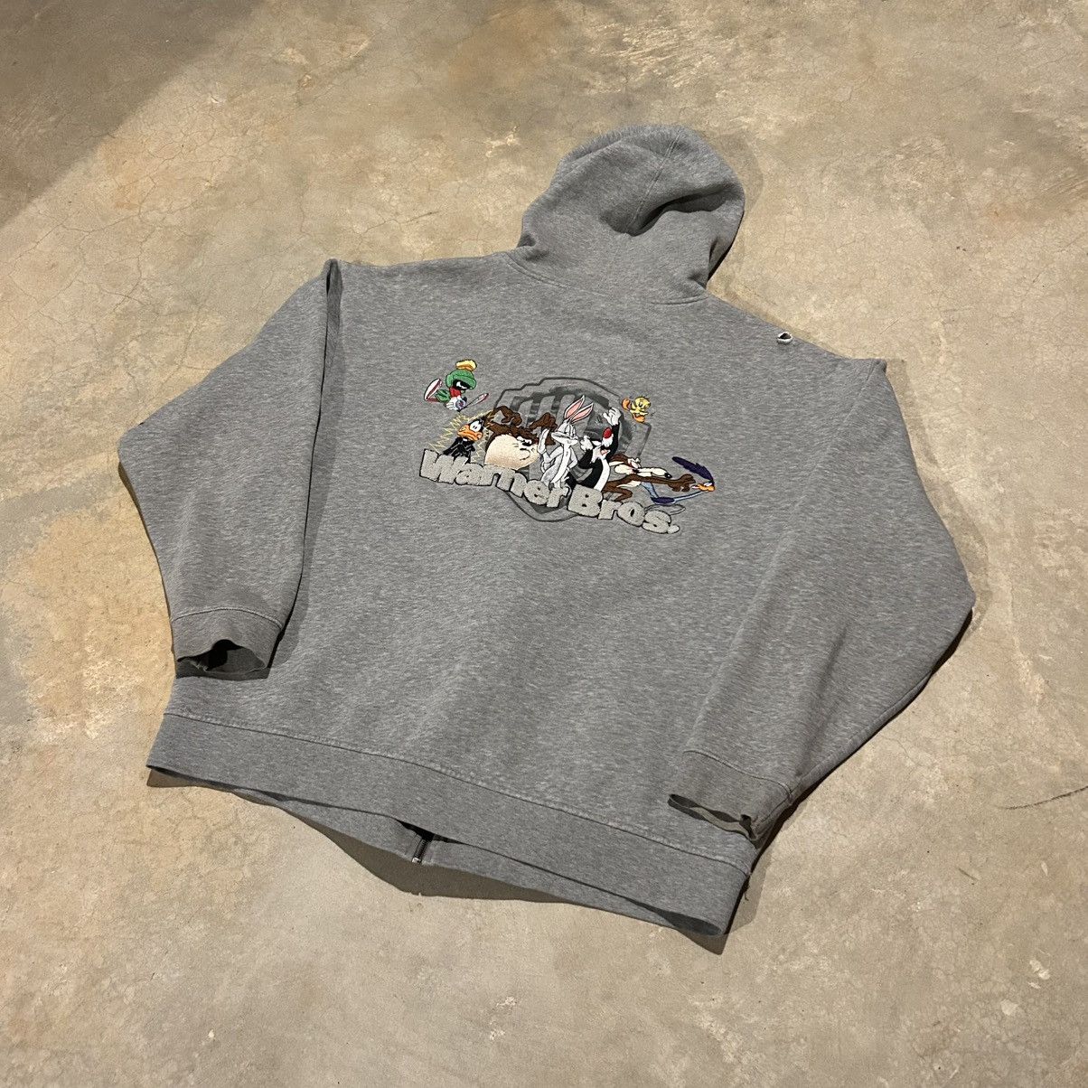 Vintage × Warner Bros Crazy Vintage 90s Looney Tunes WB Zip Up Hoodie Baggy Cyber Size US XL / EU 56 / 4 - 2 Thumbnail