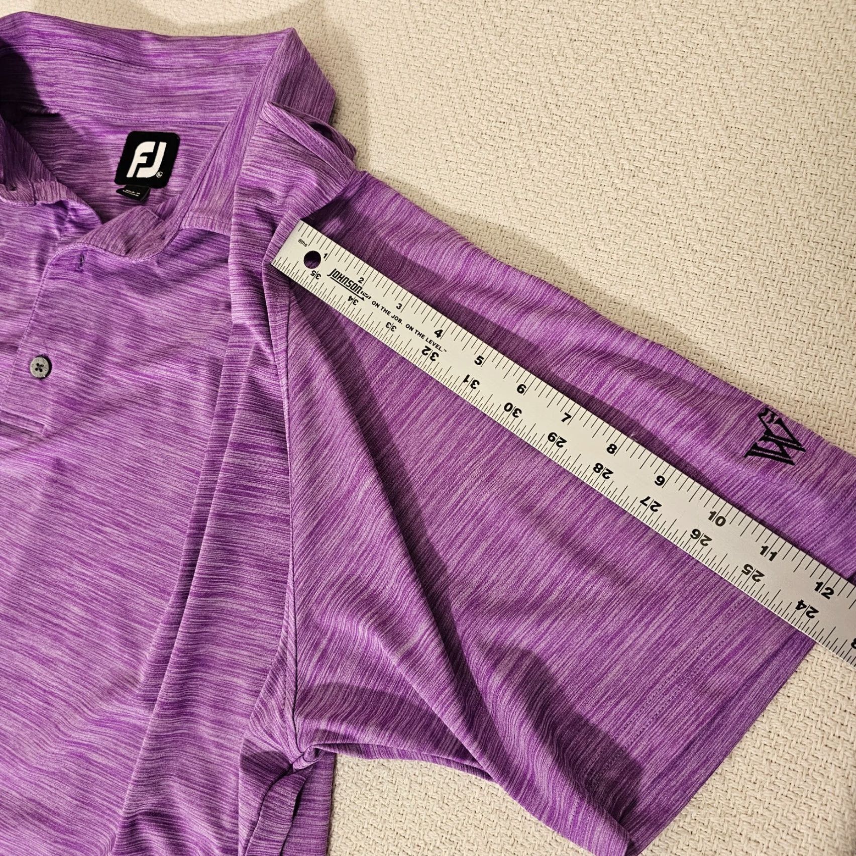 Footjoy FootJoy Polo Shirt Men XL Size Heather Purple Stretch Short Sleeve Golf Regular Fit Logo Embroidered Button Collared Pocket None Size US XL / EU 56 / 4 - 6 Thumbnail