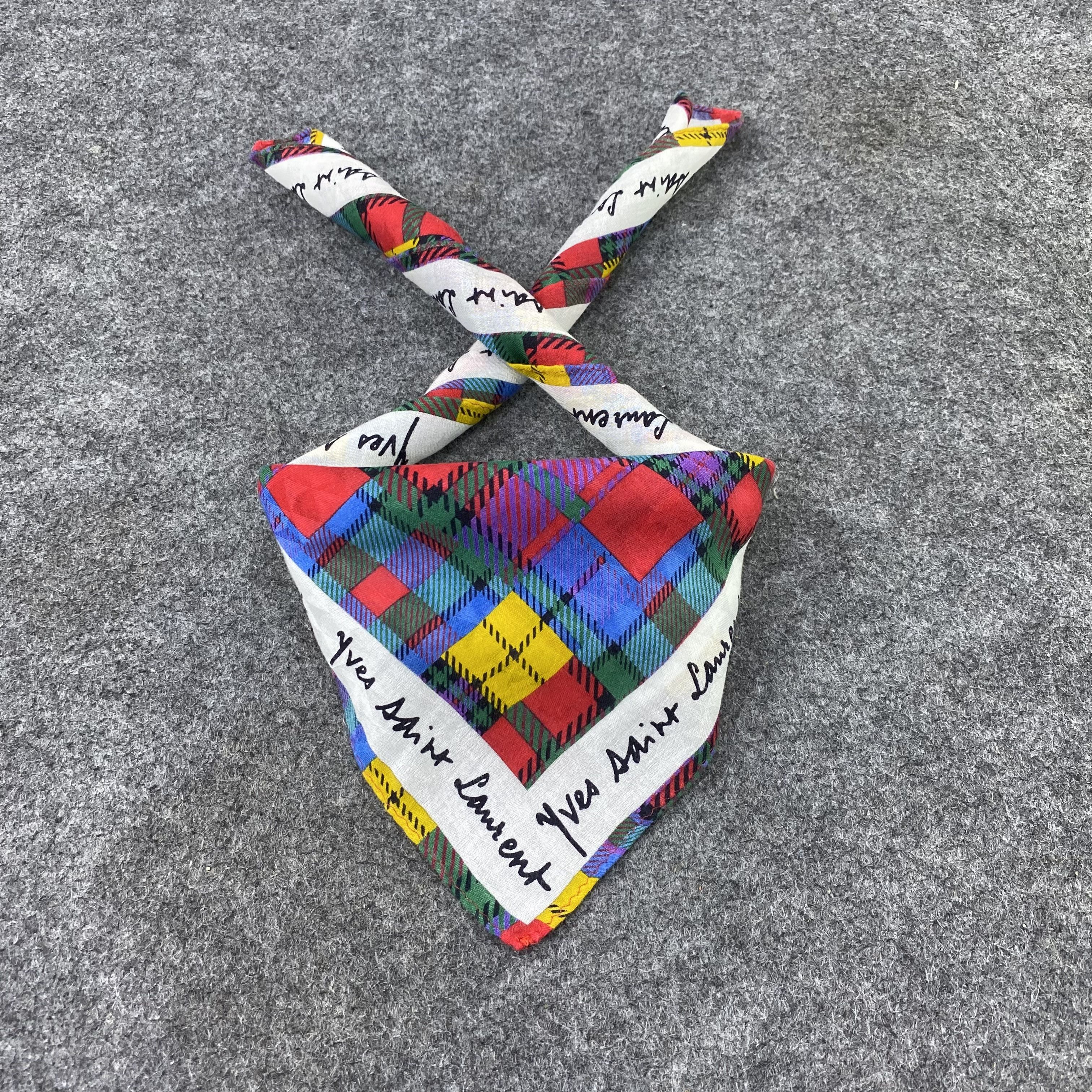 Vintage × Yves Saint Laurent Yves Saint Laurent Handkerchief / Bandana /Neckerchief-B1489 Size ONE SIZE - 2 Thumbnail
