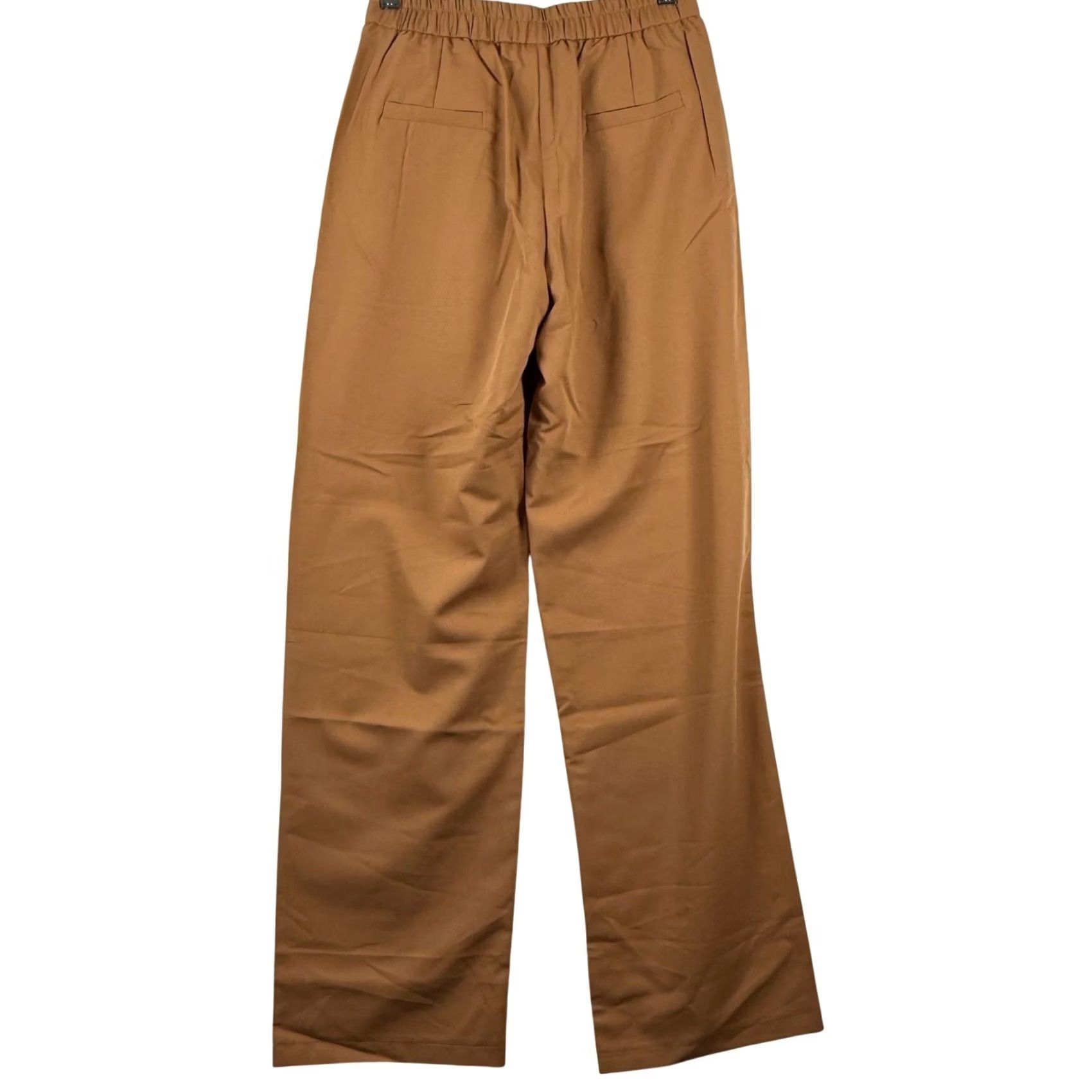 Camel NWT Womens L Wide-Leg Pleated Dress Pants Trousers Camel Brown High Rise Office Pants Size 36" / US 14 / IT 50 - 3 Thumbnail