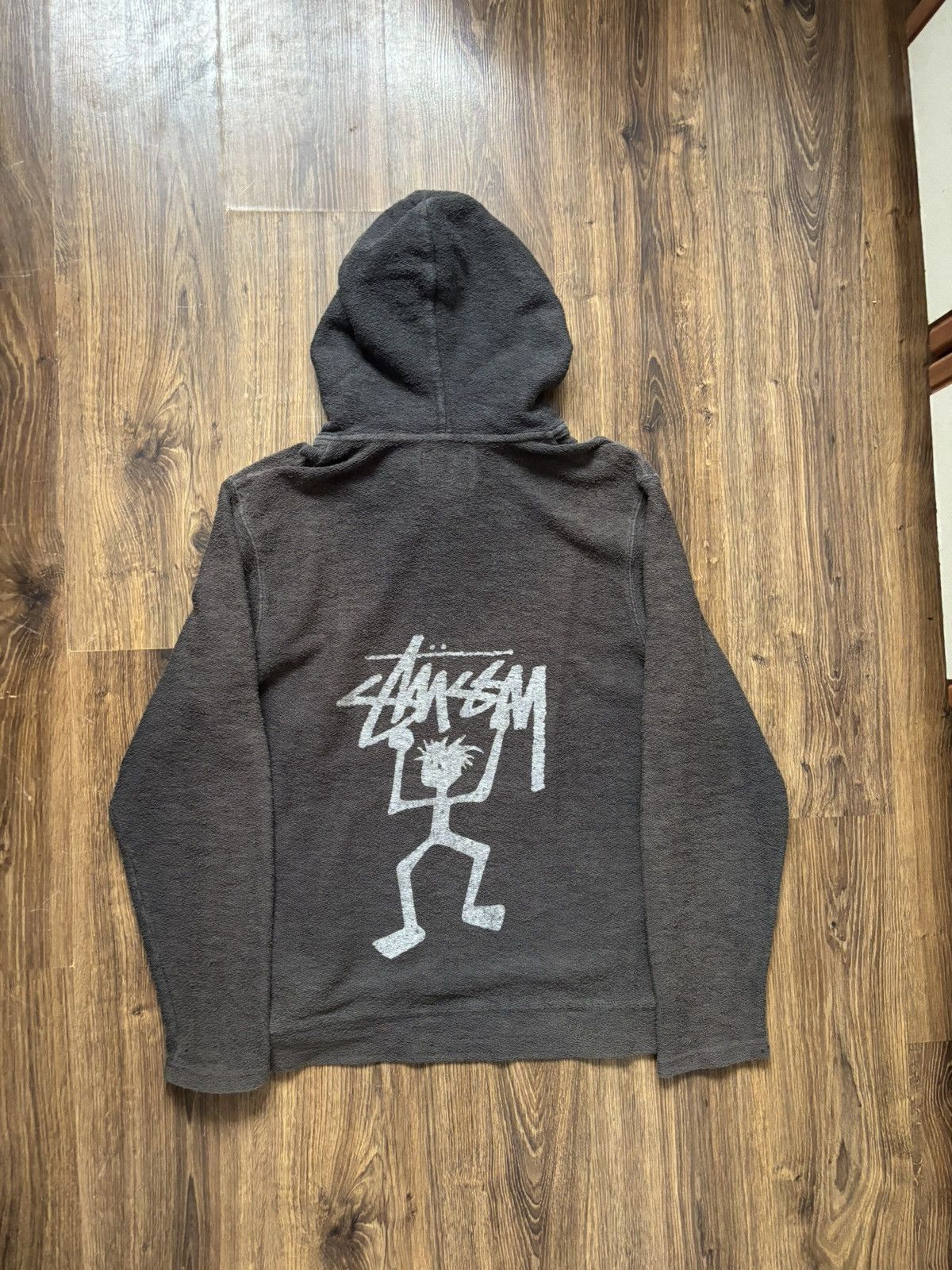 Stussy Stussy Grey/Red Arch Logo Hoodie Large | Grailed