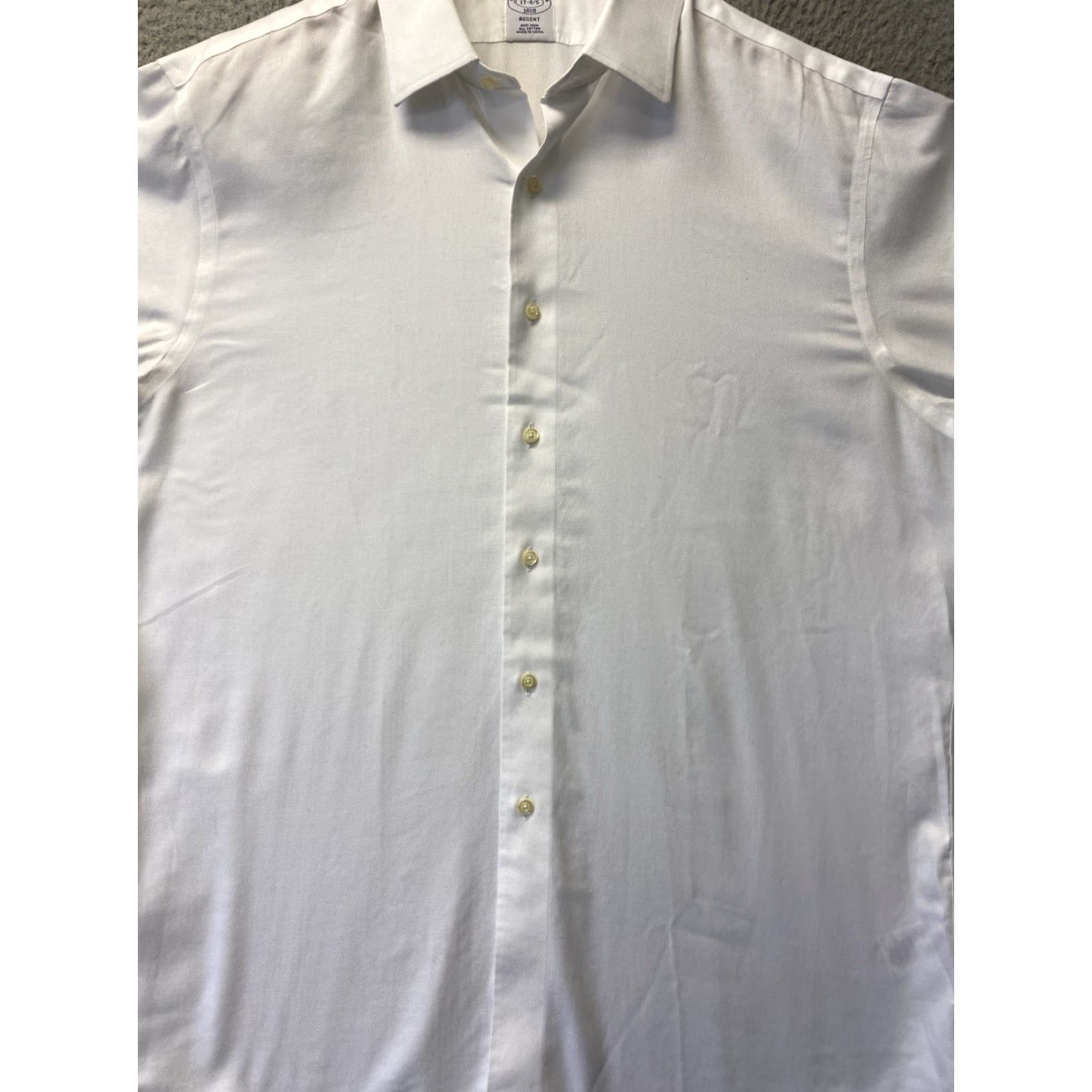 Brooks Brothers Brooks Brothers Dress Shirt Mens 17 4/5 White Cotton Non-Iron 0546 Size US XL / EU 56 / 4 - 2 Thumbnail