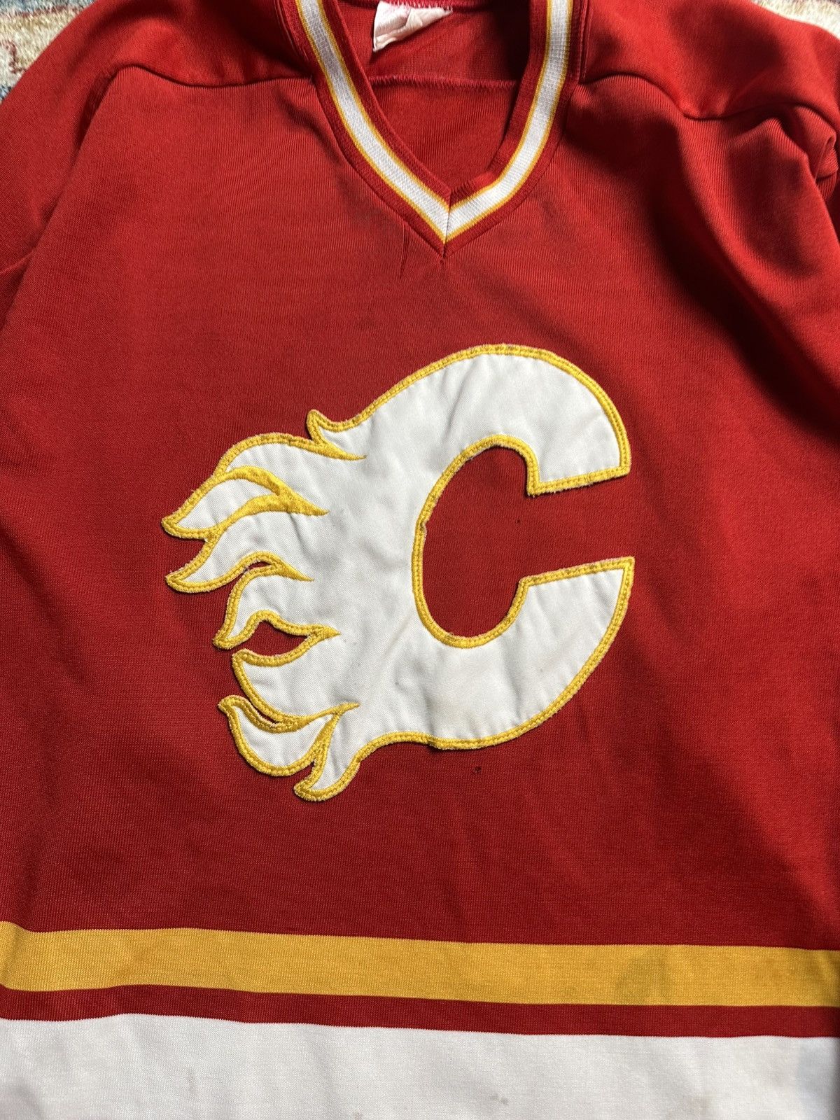 NHL × Vintage Vintage 80s NHL Calgary Flames Hockey Jersey Medium Size US M / EU 48-50 / 2 - 5 Thumbnail