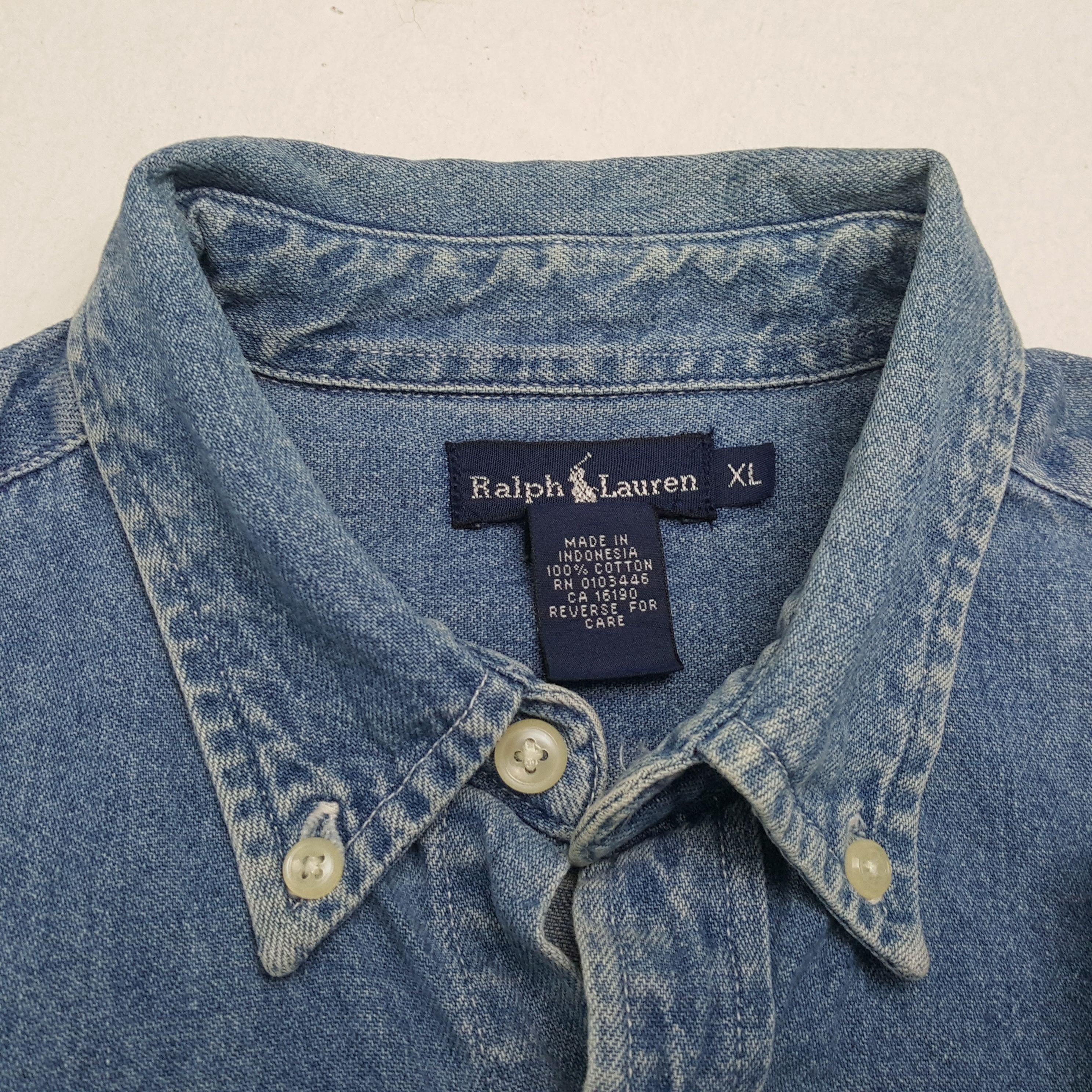 Polo Ralph Lauren × Vintage Vintage POLO by RALPH LAUREN Fashion Brand Denim Shirts Size US M / EU 48-50 / 2 - 8 Thumbnail