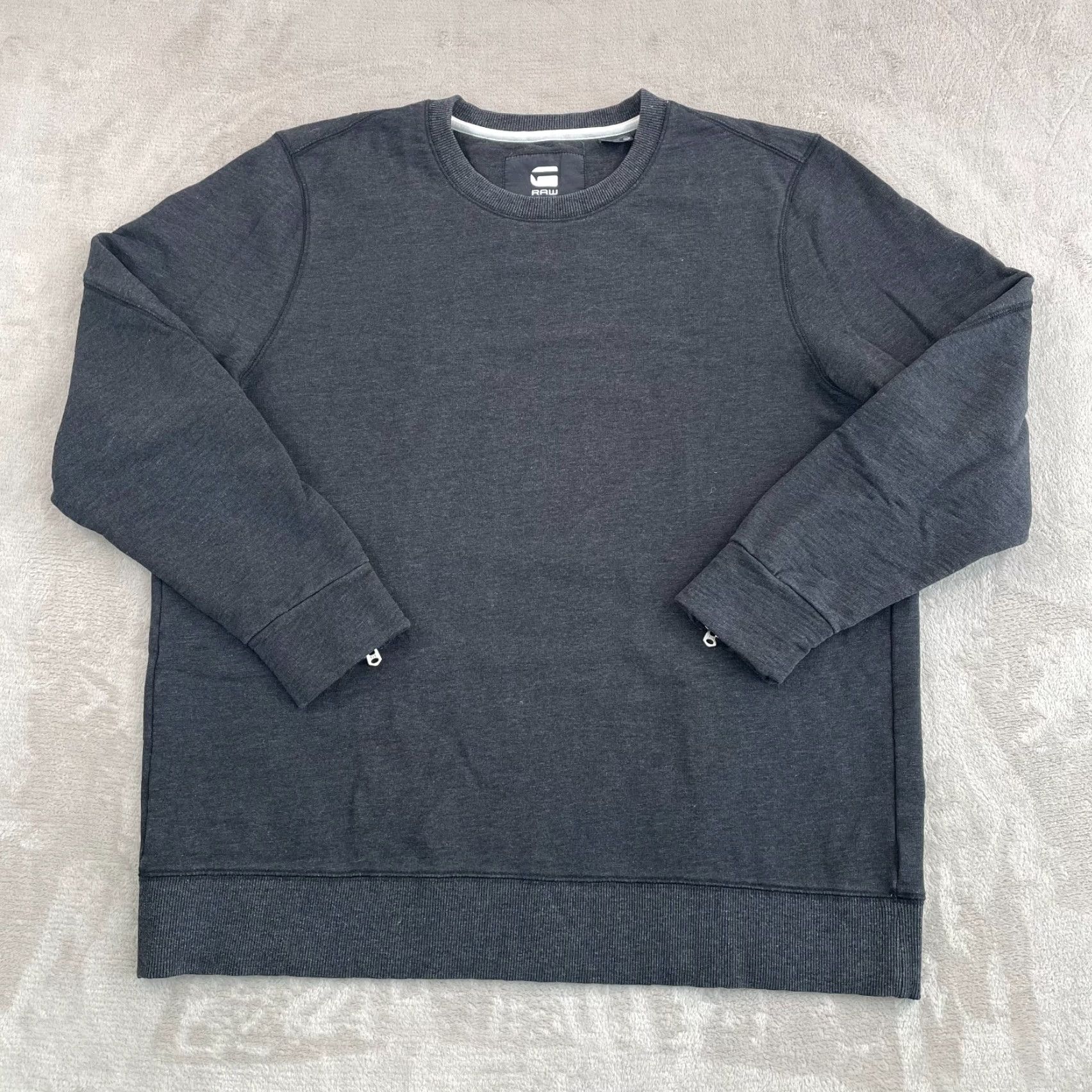 Vintage G Star Raw Orando Sweatshirt Men 2XL Charcoal Grey Crew Neck Zip Sleeves Size US XXL / EU 58 / 5 - 5 Thumbnail