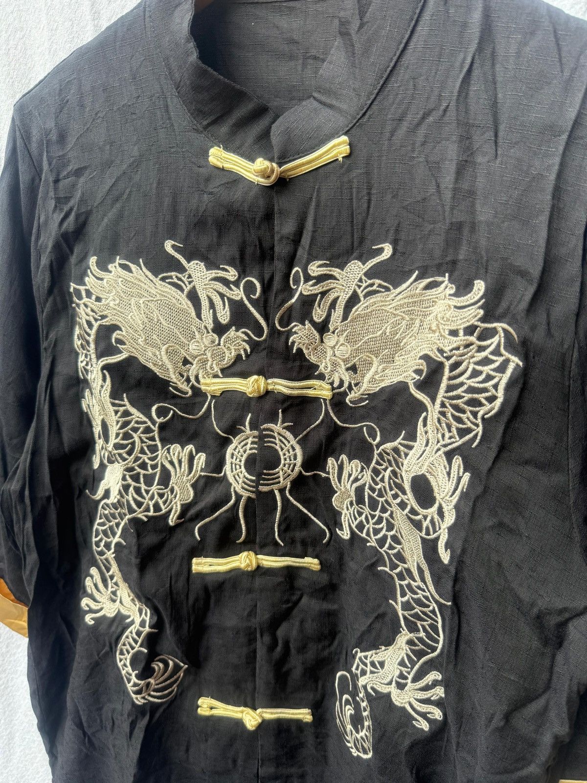 Yohji Yamamoto Sukajan Traditional Dragon Patched Shirt Size US M / EU 48-50 / 2 - 6 Thumbnail