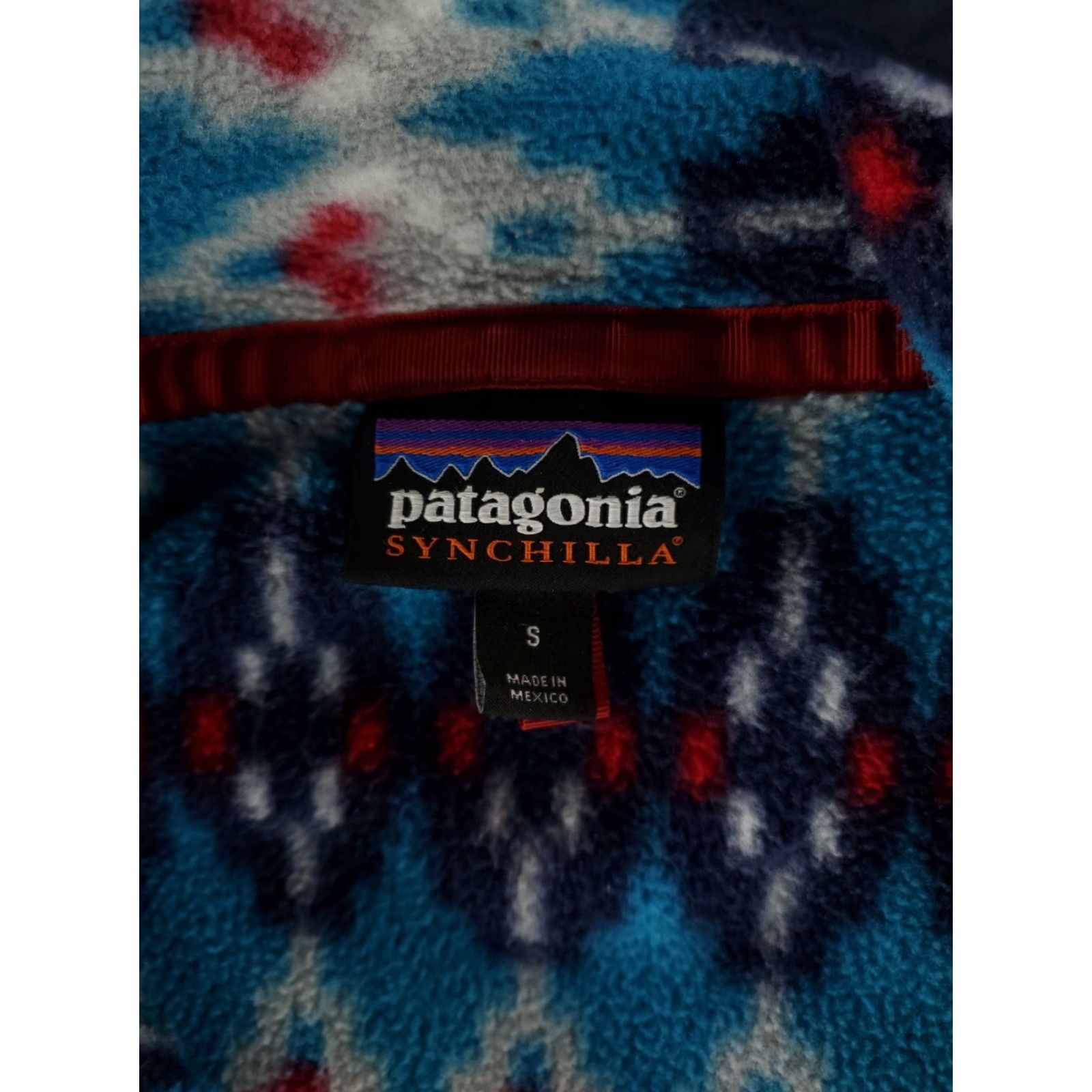 Patagonia Patagonia Synchilla Snap T Fleece Geometric Patterned Blue White Red Mens S Blue Geometric Patterned Fleece Mens S Size US S / EU 44-46 / 1 - 4 Thumbnail