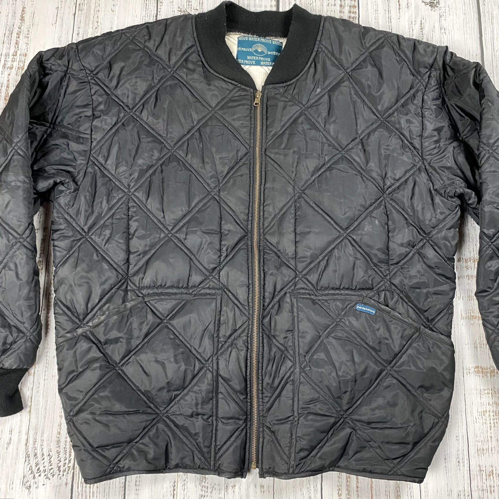 Vintage VTG 90S WATER PROVE DIAMOND QUILTED THERMAL INSULATED BOMBER JACKET M - NYLON OUTER SHELL WATER PROVE Size US M / EU 48-50 / 2 - 2 Thumbnail