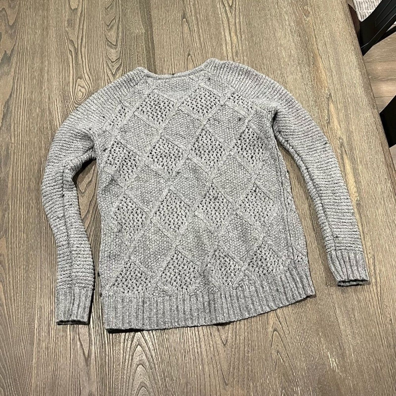 American Eagle Outfitters American Eagle Cotton Wool Knit Gray Long Sleeve Sweater Size S / US 4 / IT 40 - 4 Thumbnail