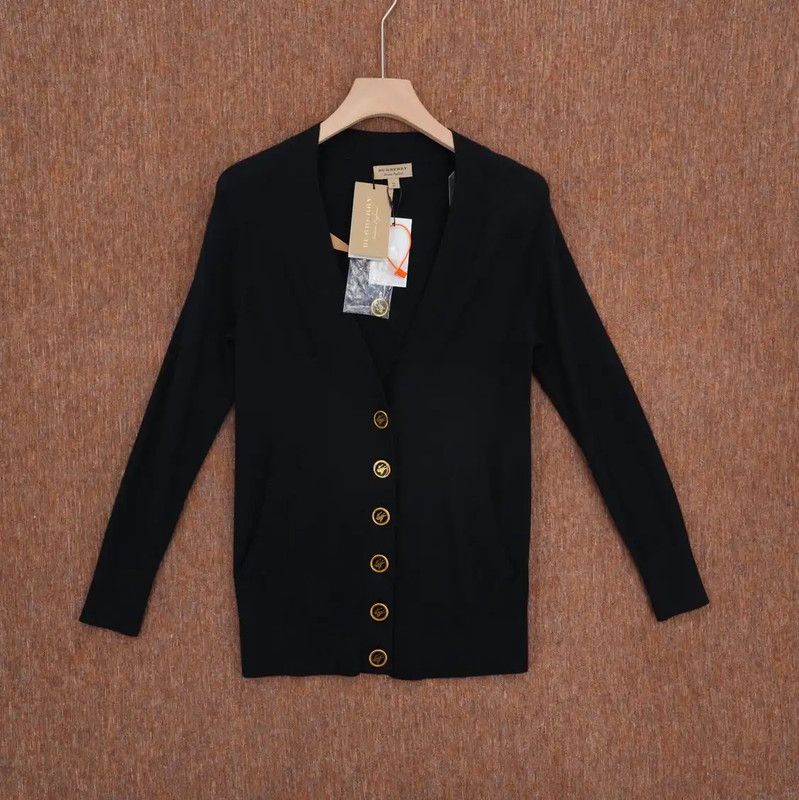 Burberry Burberry Black Wool Logo Long Cardigan Size XS / US 0-2 / IT 36-38 - 1 Thumbnail