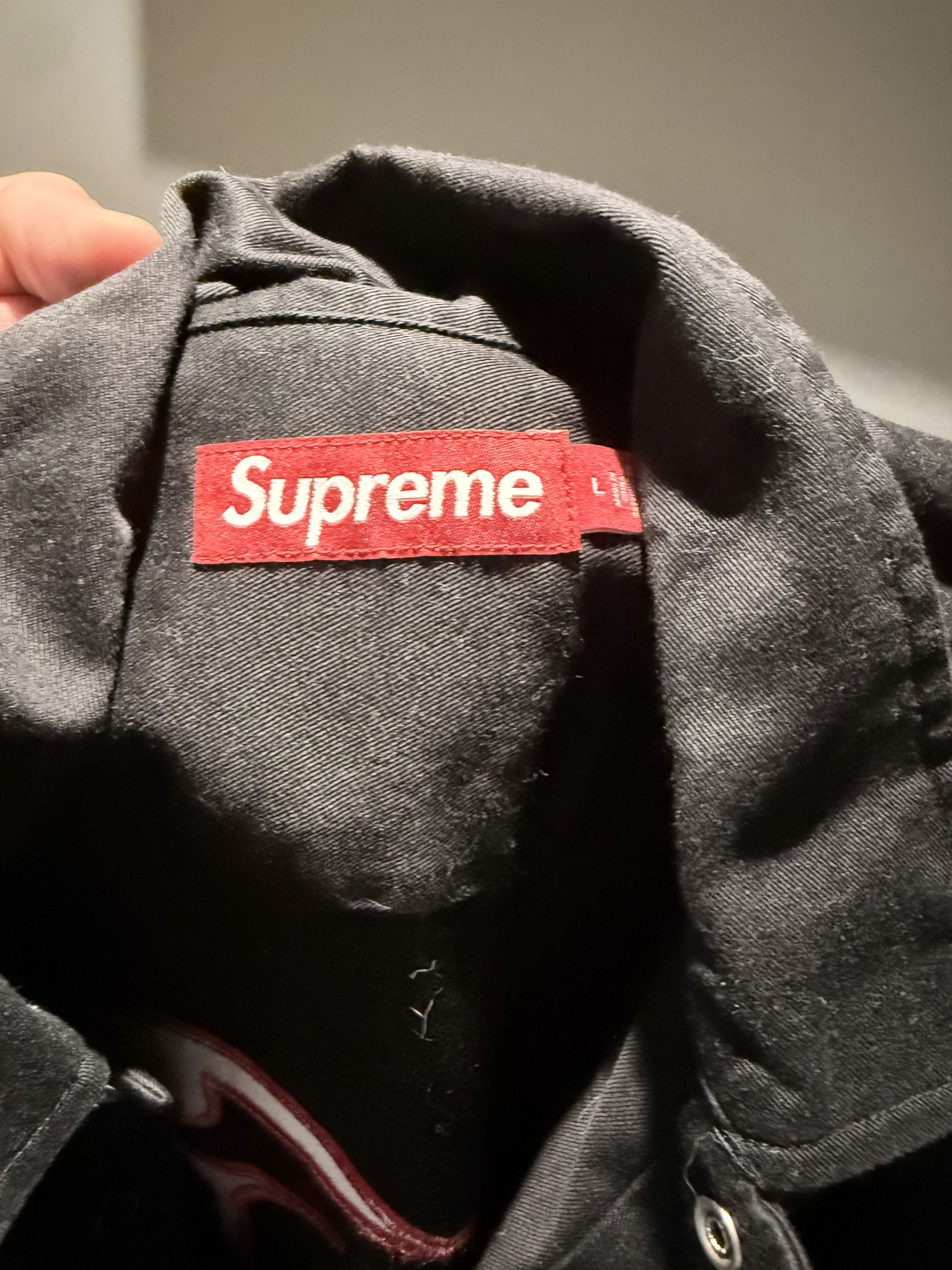 Supreme Supreme 1800-SUPREME Short Sleeve Work Shirt Black (Large) Size US L / EU 52-54 / 3 - 4 Thumbnail