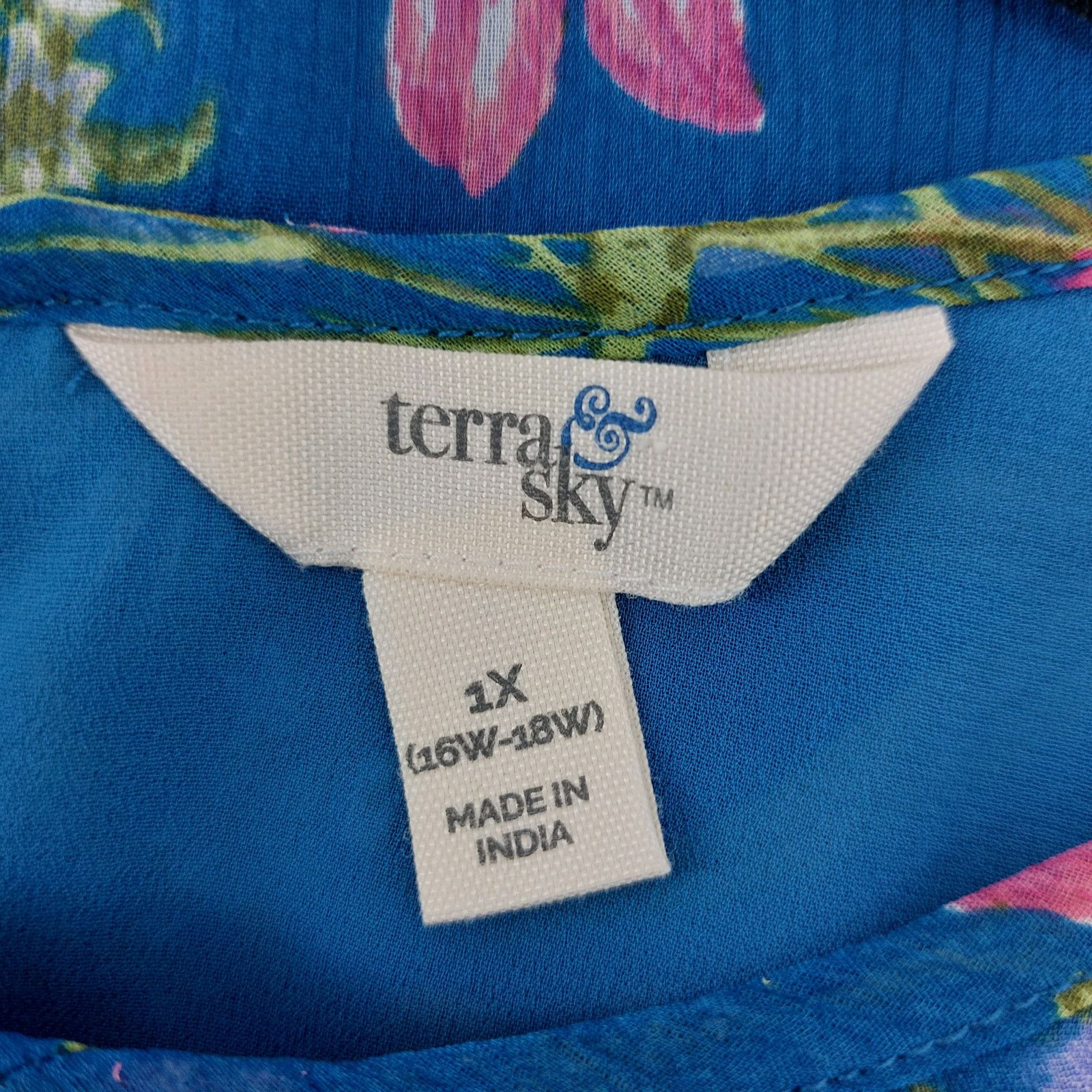 Other Terra & Sky Womens Floral Blouse 1X Spring Polyester Easter Size XXL / US 16-18 / IT 52-54 - 3 Thumbnail