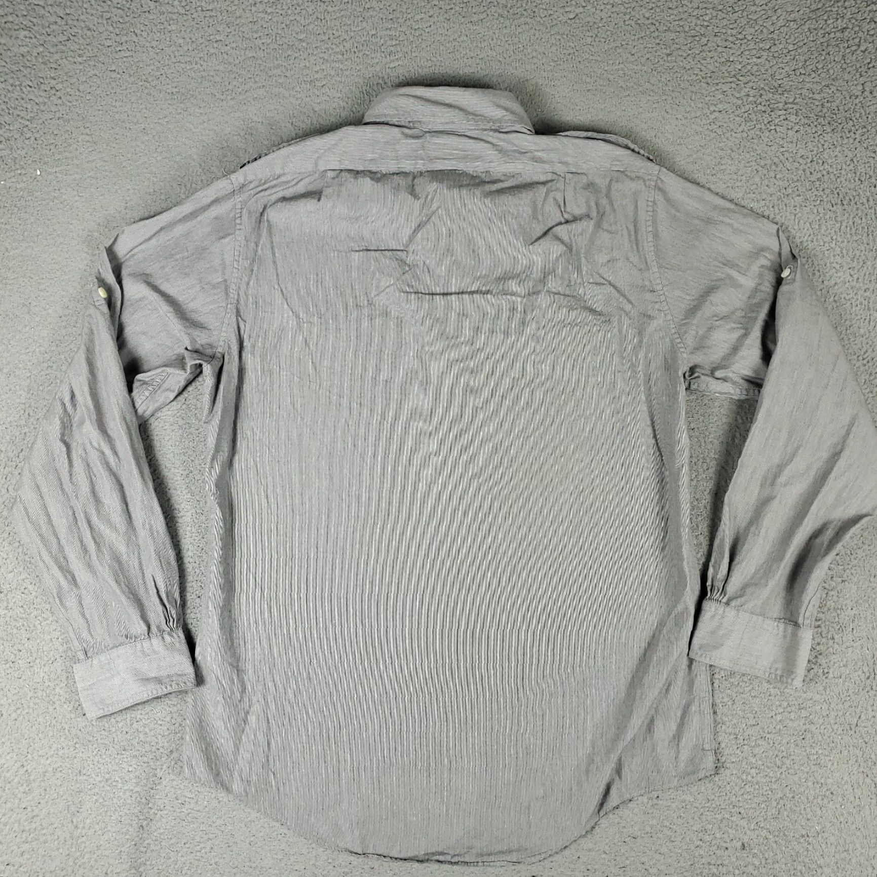 Brooks Brothers VINTAGE Brooks Brothers Men's Shirt Medium Gray Military Style Long Sleeve Button-Up Casual Formal Workwear Size US M / EU 48-50 / 2 - 6 Thumbnail