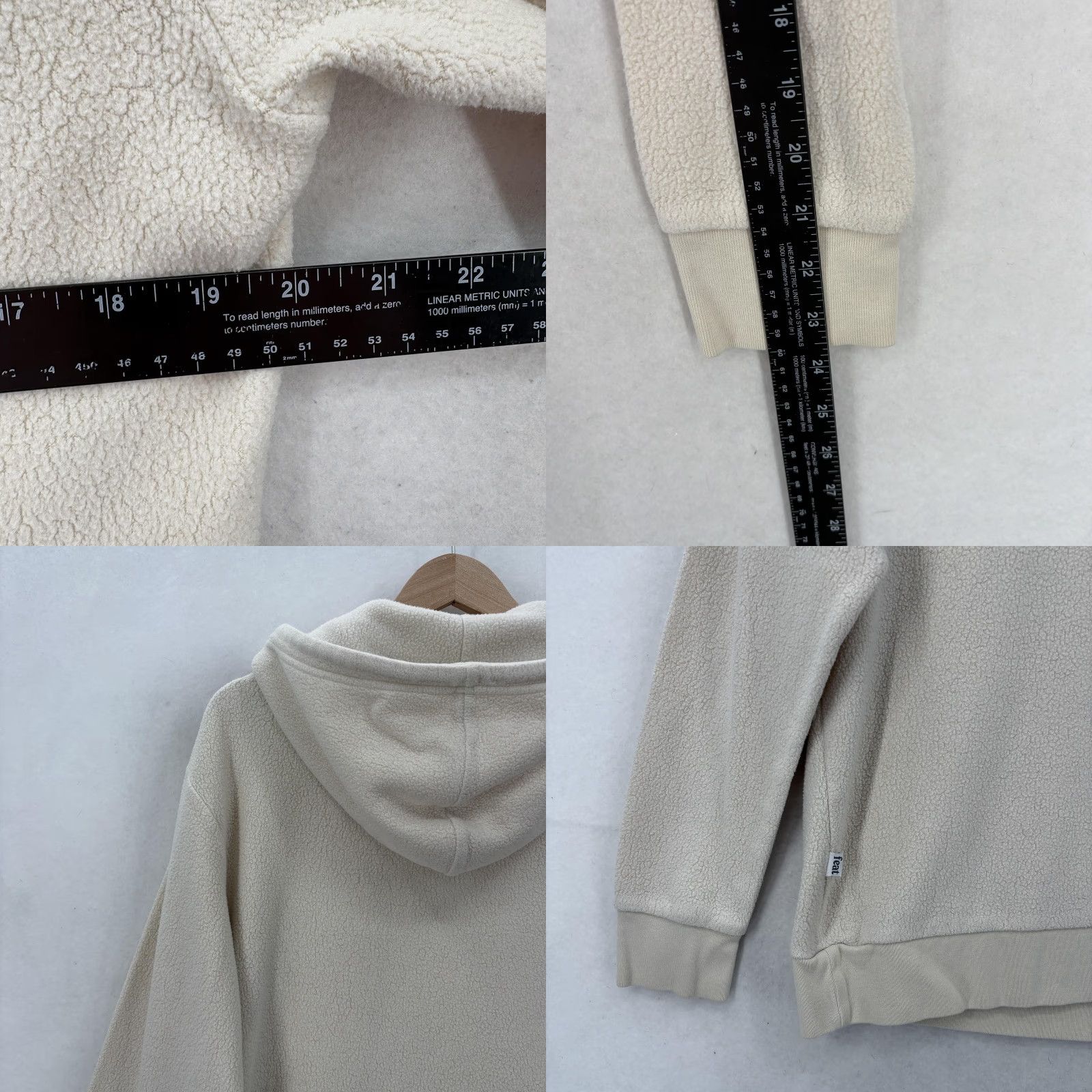 KangaROOS feat Hoodie Mens M Oatmilk Beige Knit Fleece Kangaroo Pocket Pullover Crew Neck Heavyweight Size US M / EU 48-50 / 2 - 8 Thumbnail