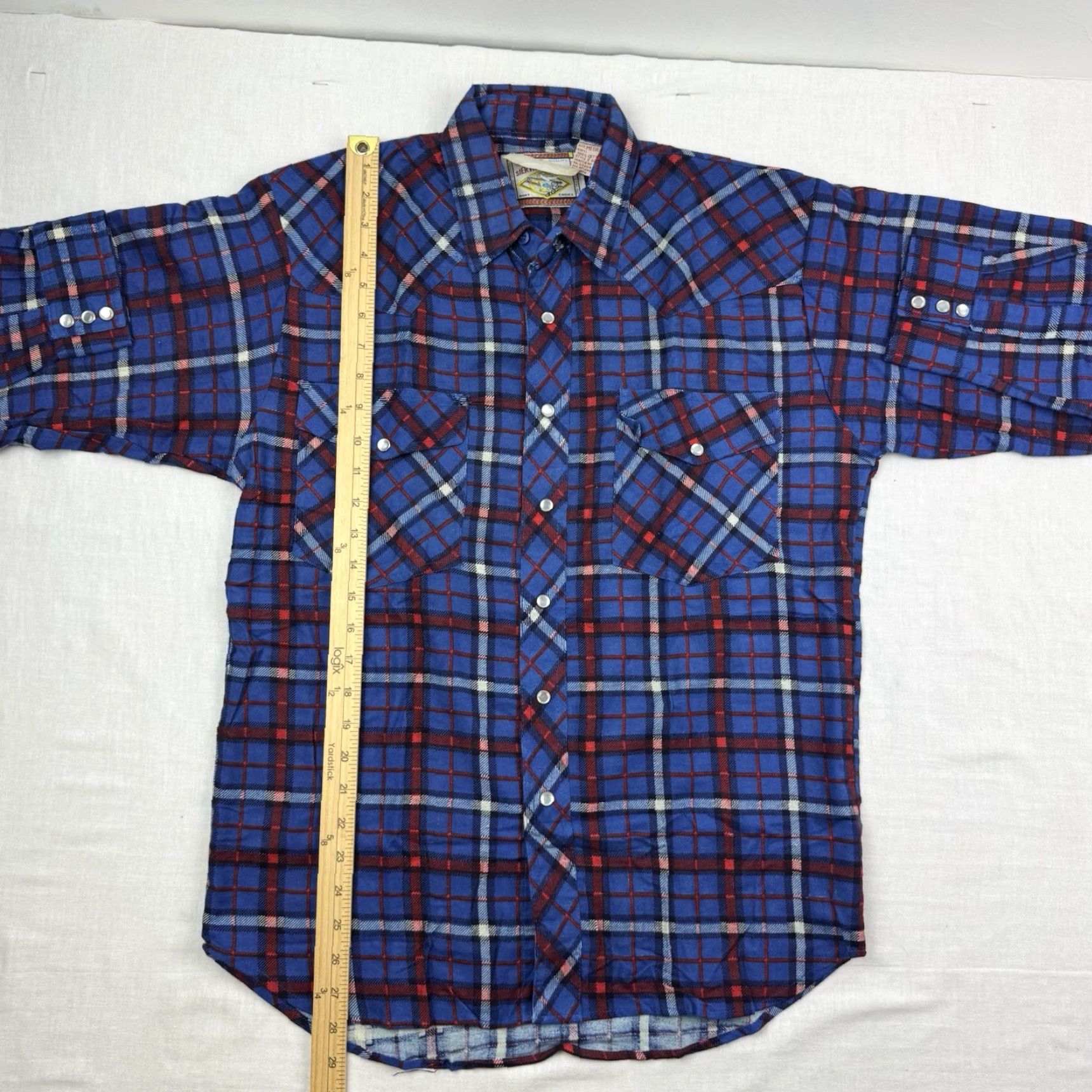 Vintage VINTAGE Sierra Pacific Shirt Adult Medium Plaid Flannel NWT Blue 90s Western Pear Snap Button-Up Mens Size US M / EU 48-50 / 2 - 6 Thumbnail