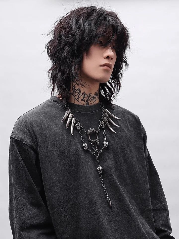 Japanese Brand × Jewelry Skull Studded Necklace Neo gothic Size ONE SIZE - 1 Thumbnail
