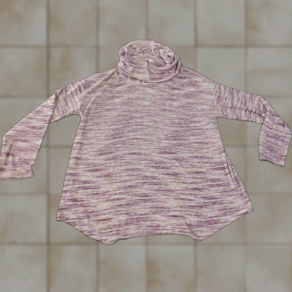 Loft LOFT Pullover Sweater XL Purple Knit Rayon Turtleneck Stretch Rib Knit Long Sleeve Casual Womens Modern Designer Knitwear Size XL / US 12-14 / IT 48-50 - 1 Thumbnail