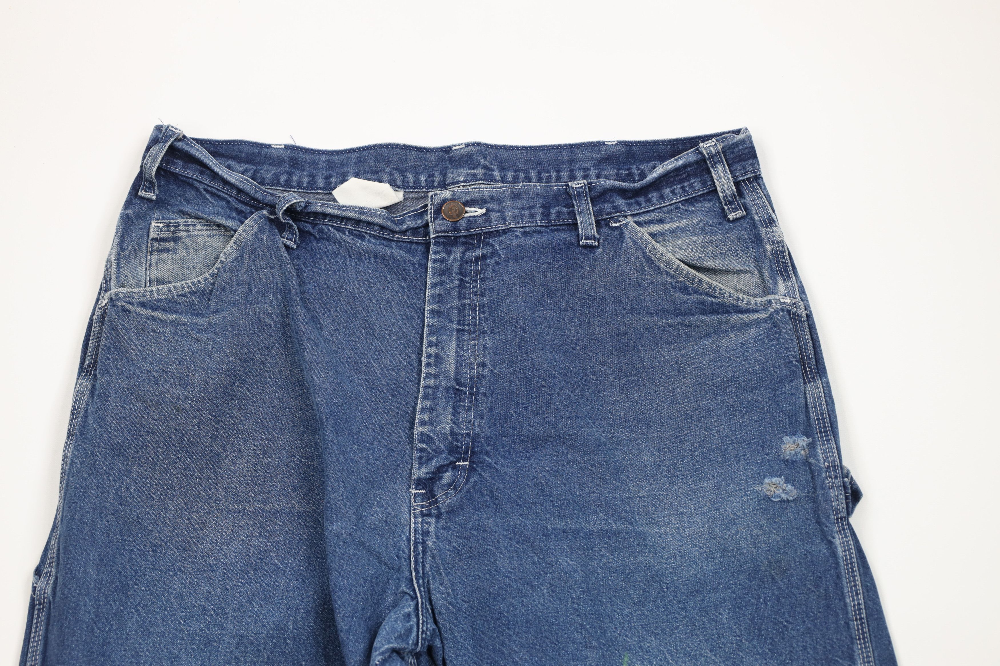 Dickies Vintage 90s Dickies Workwear Wide Leg Dungaree Denim Jeans Size US 38 / EU 54 - 2 Thumbnail