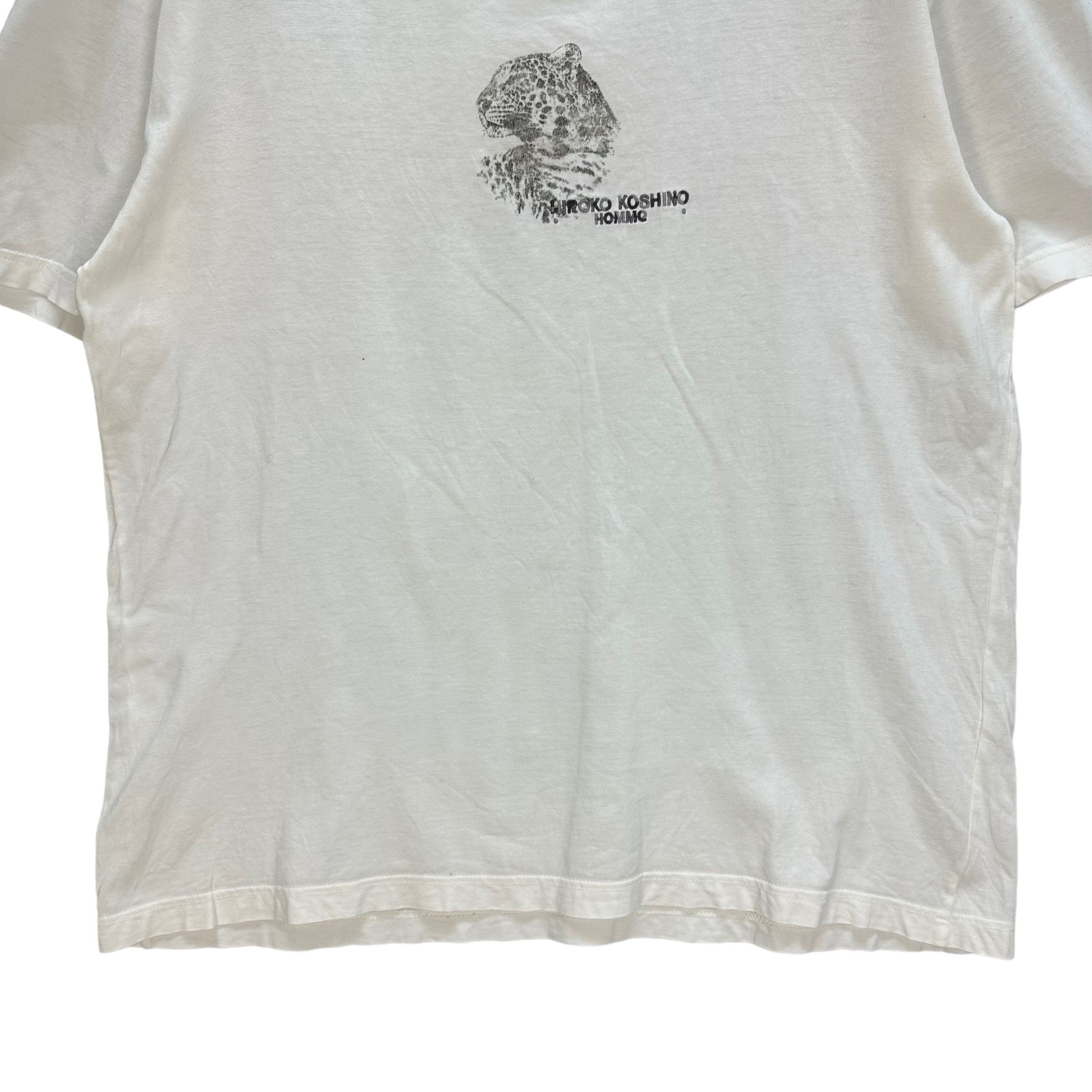Hiroko Koshino Homme HIROKO KOSHINO HOMME CHEETAH LOGO WHITE TEES #7787-176 Size US L / EU 52-54 / 3 - 4 Thumbnail